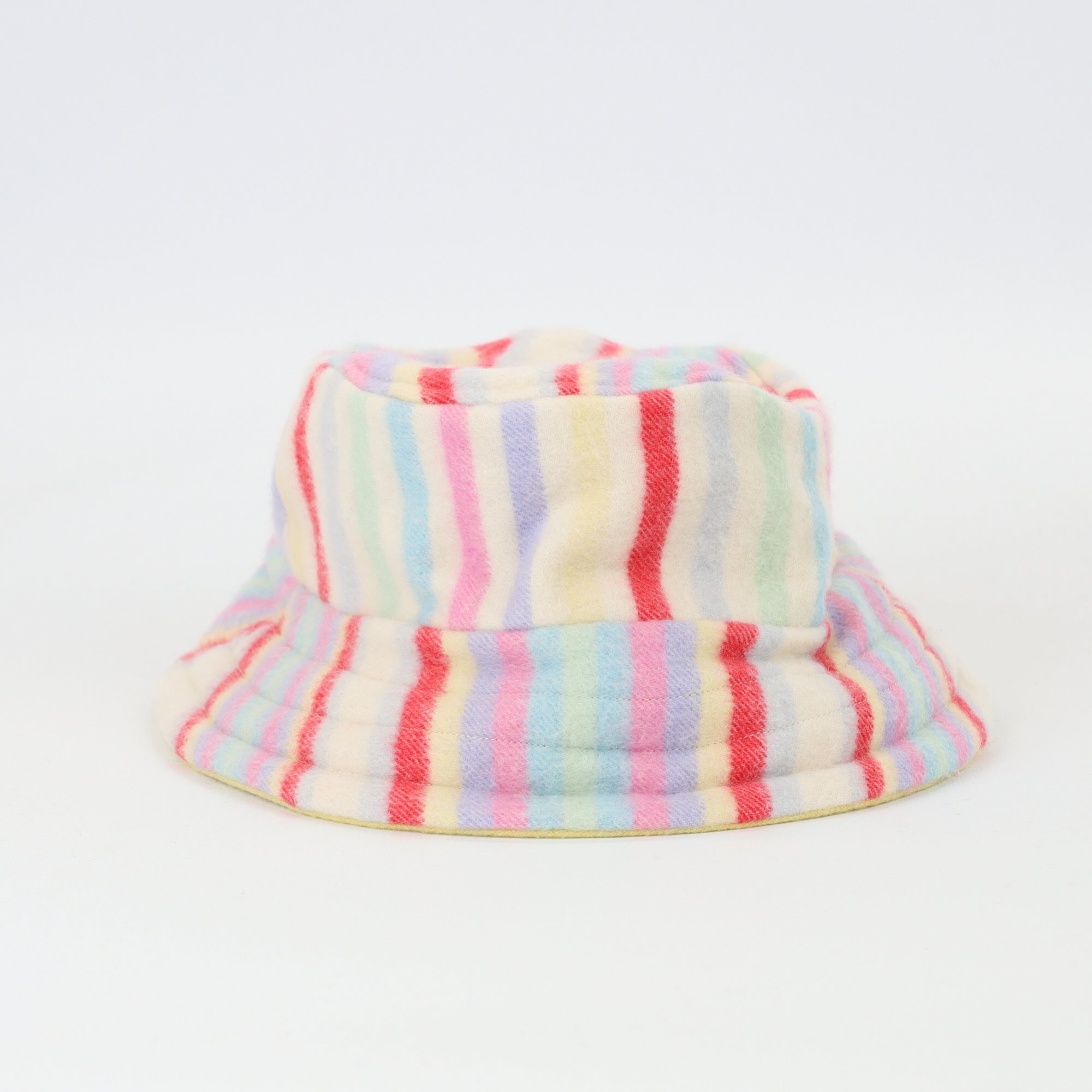 Multicoloured Stripe Reversible Cashmere Bucket Hat Small