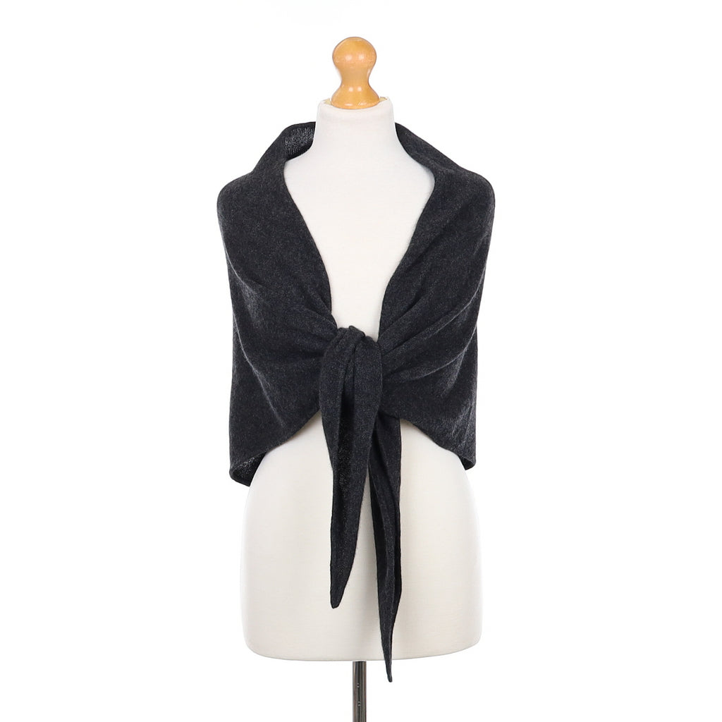 Granite Grey Cashmere Triangle Scarf