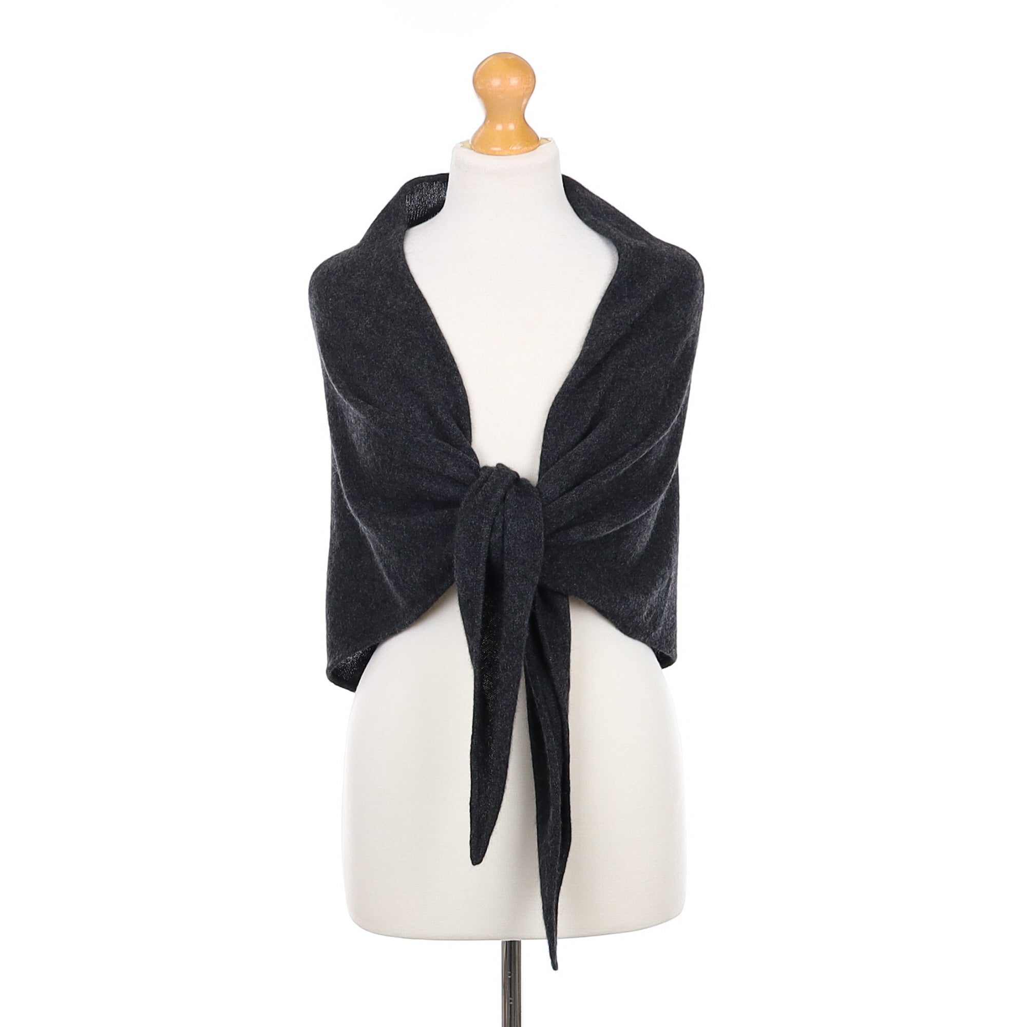 Granite Grey Cashmere Triangle Scarf
