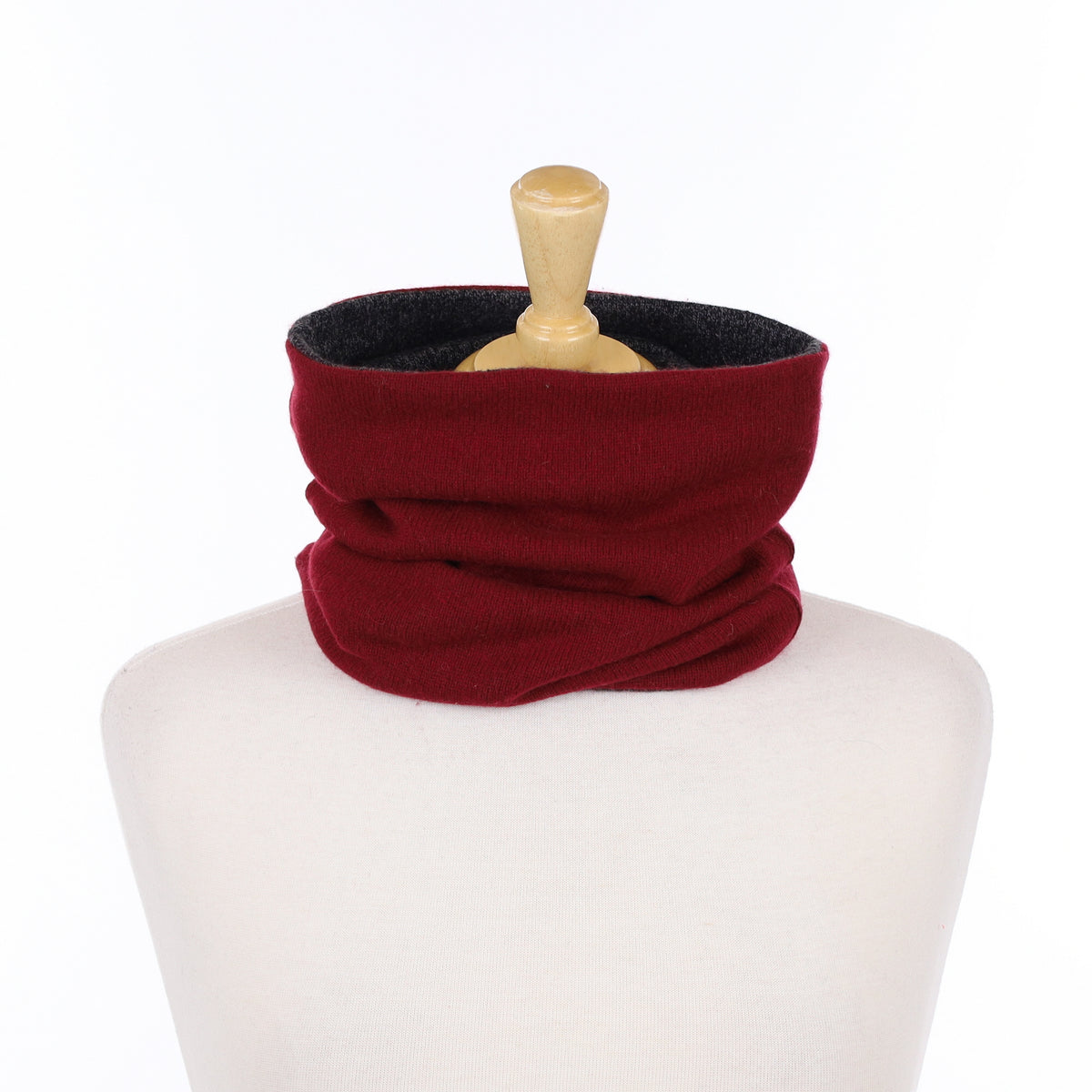Burgundy and Charcoal Marl Luxury Double Layered Snood