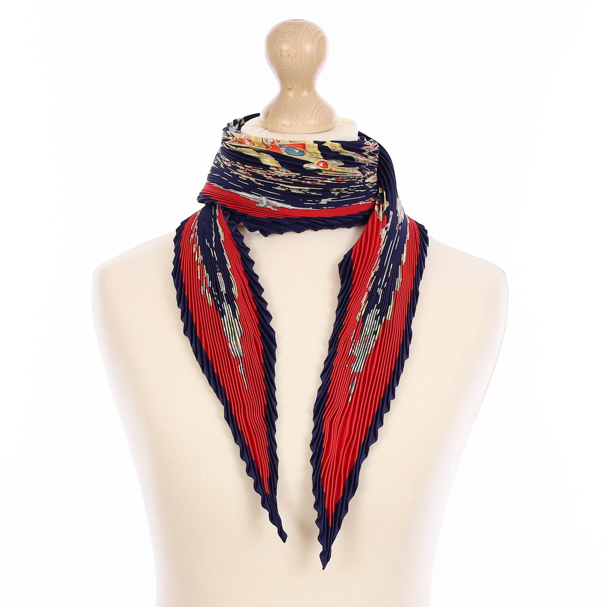 Boxed Hermès Parures des Sables Silk Plisse Scarf