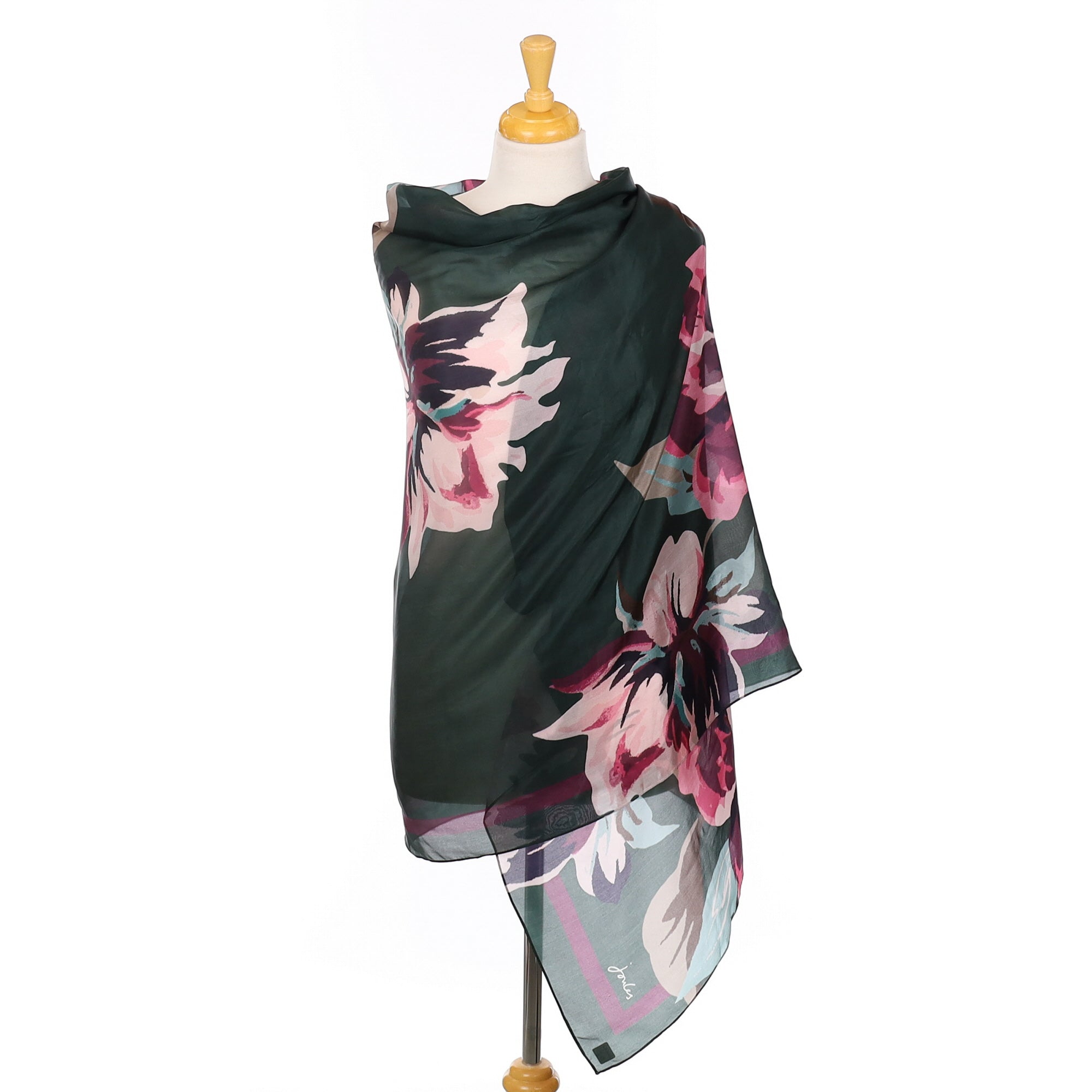 Joules Floral Wrap Style Silk Scarf