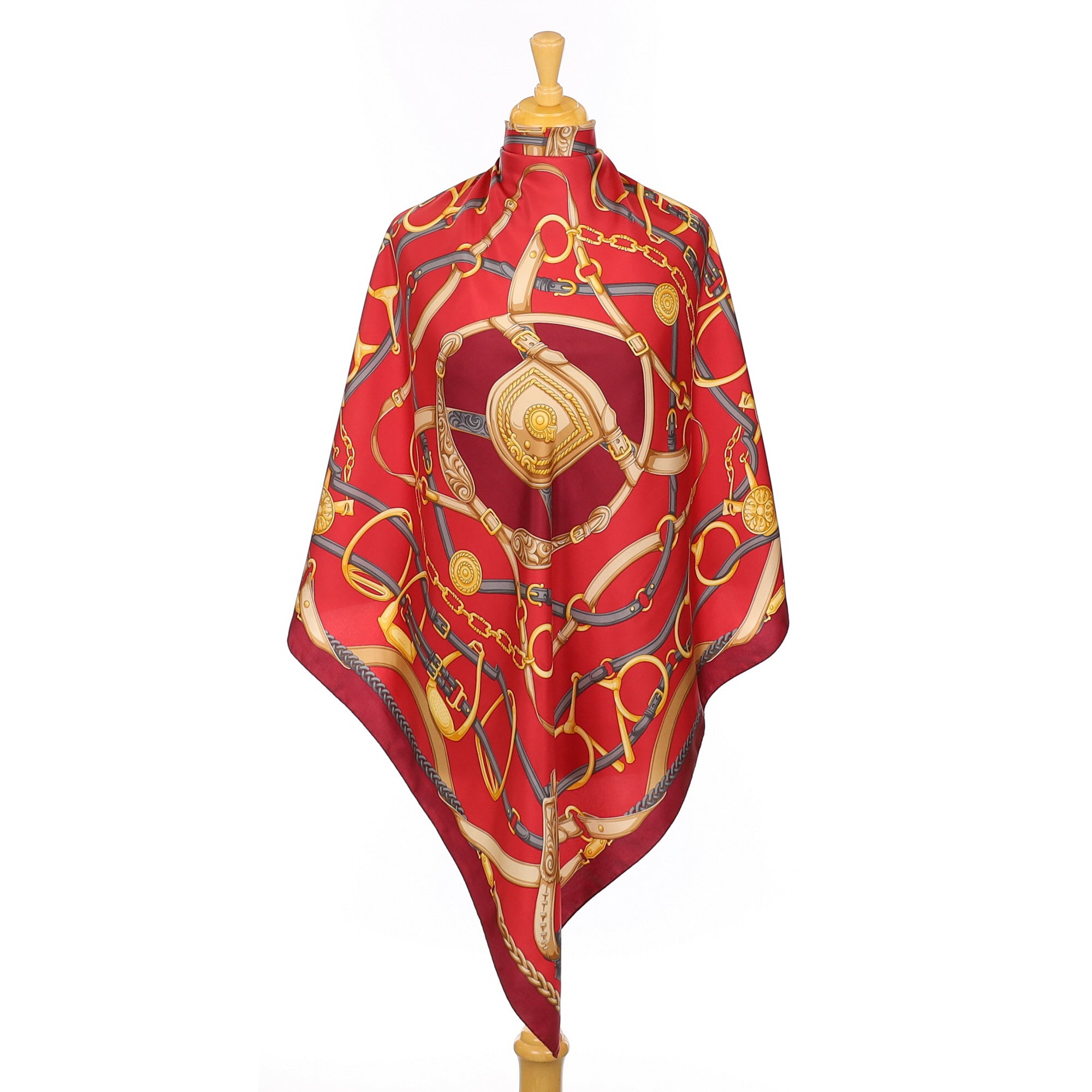 Large Equestrian Italian Vintage Silk Scarf