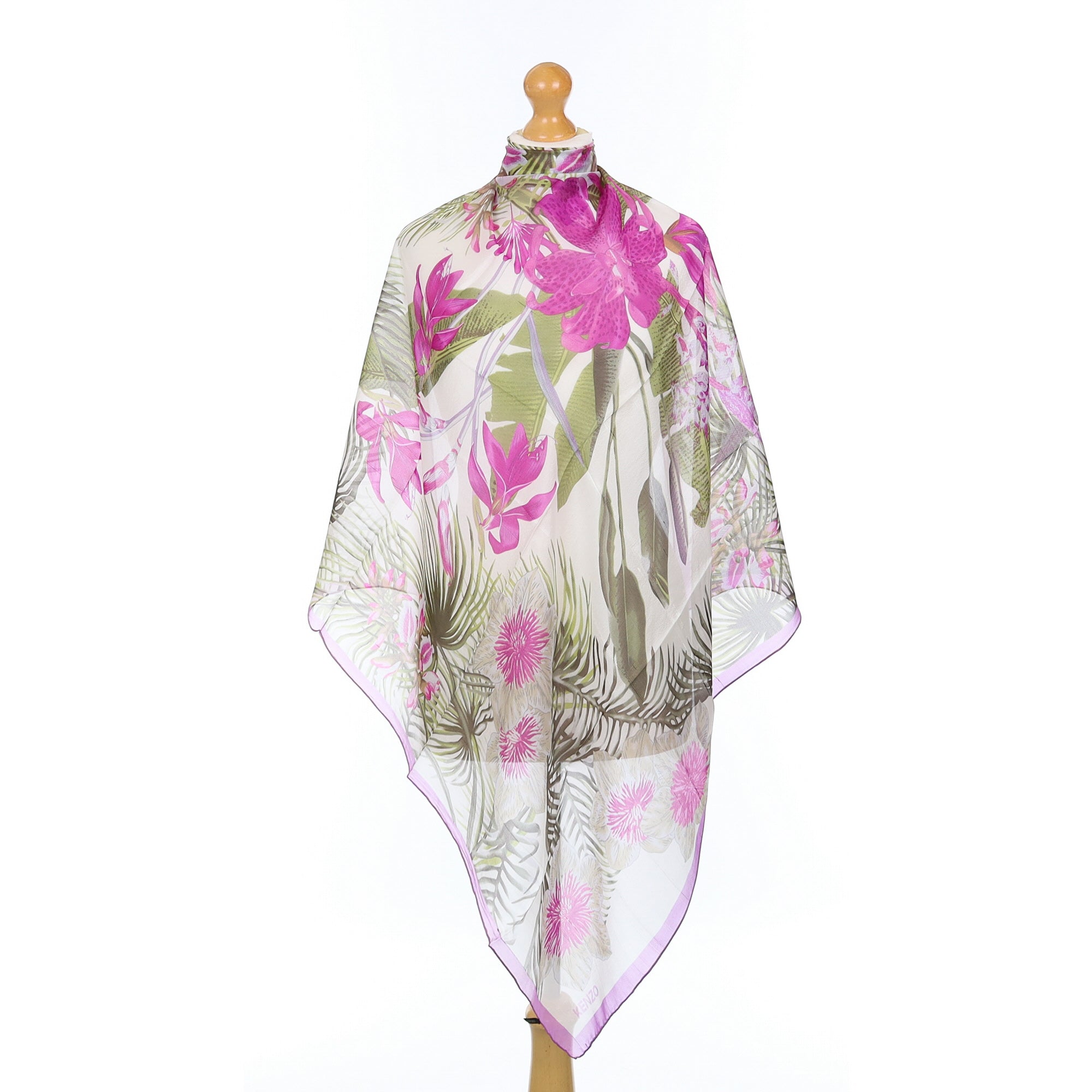 Brand New Kenzo Lilac Silk Scarf