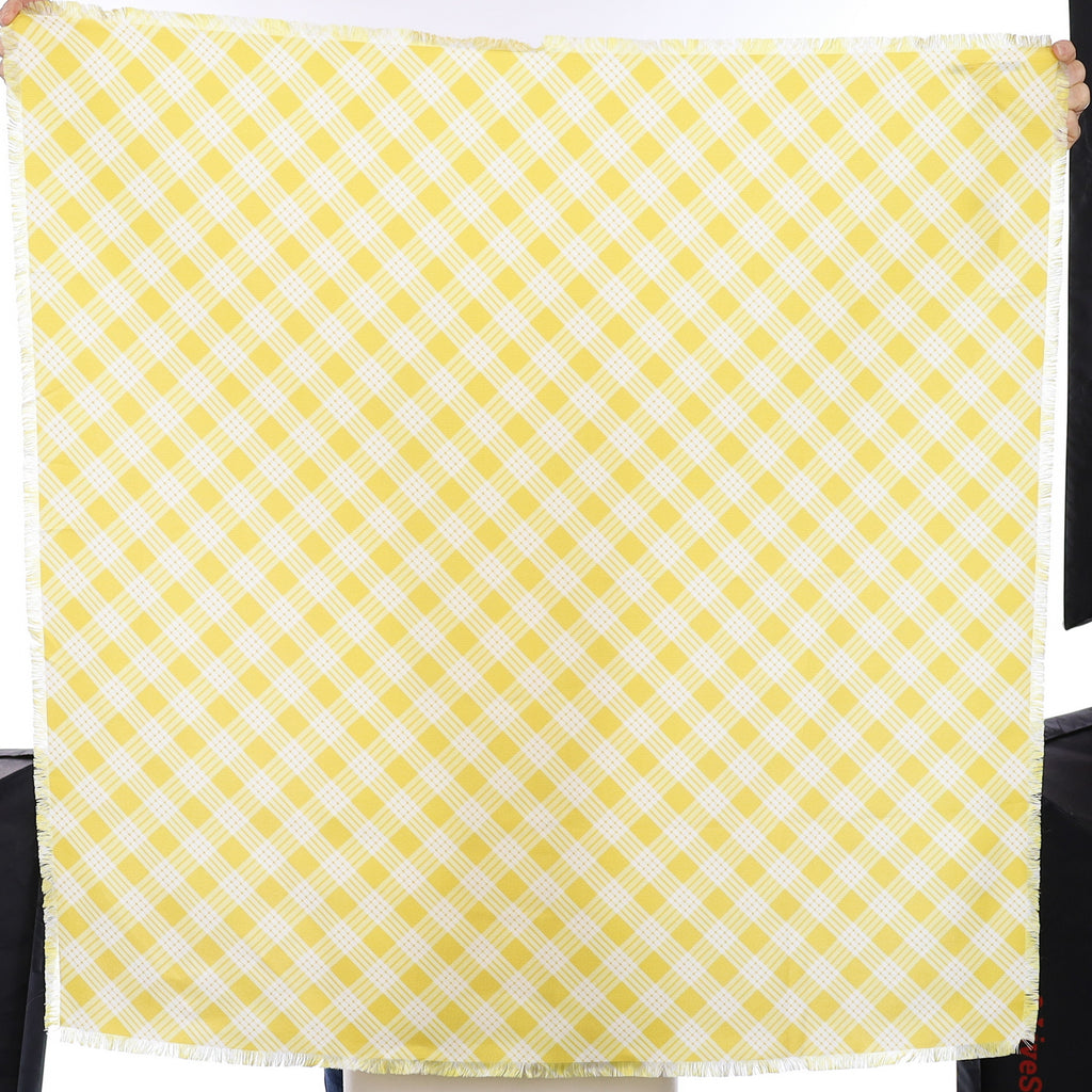 Brand New Agnona Yellow Check Silk Scarf