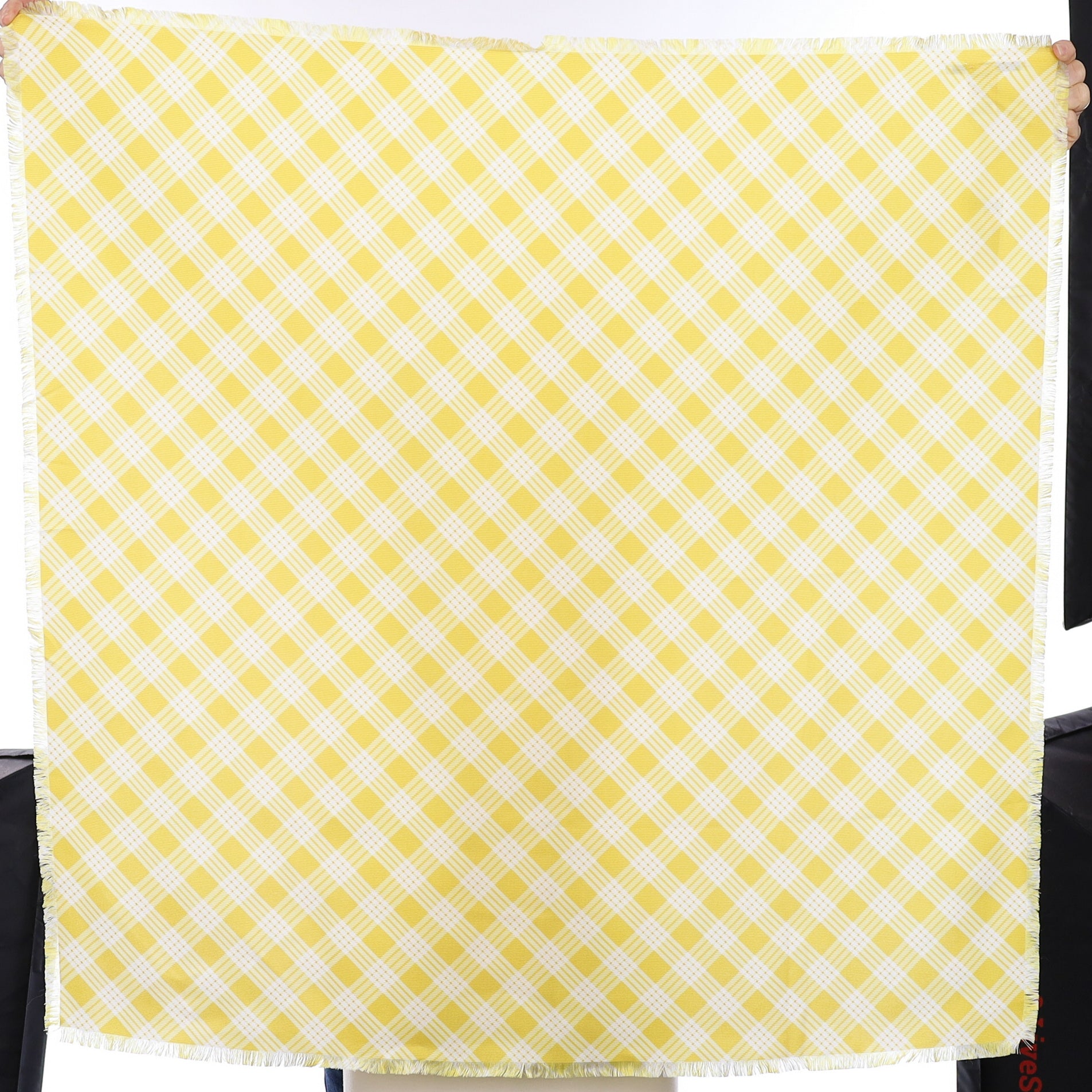 Brand New Agnona Yellow Check Silk Scarf