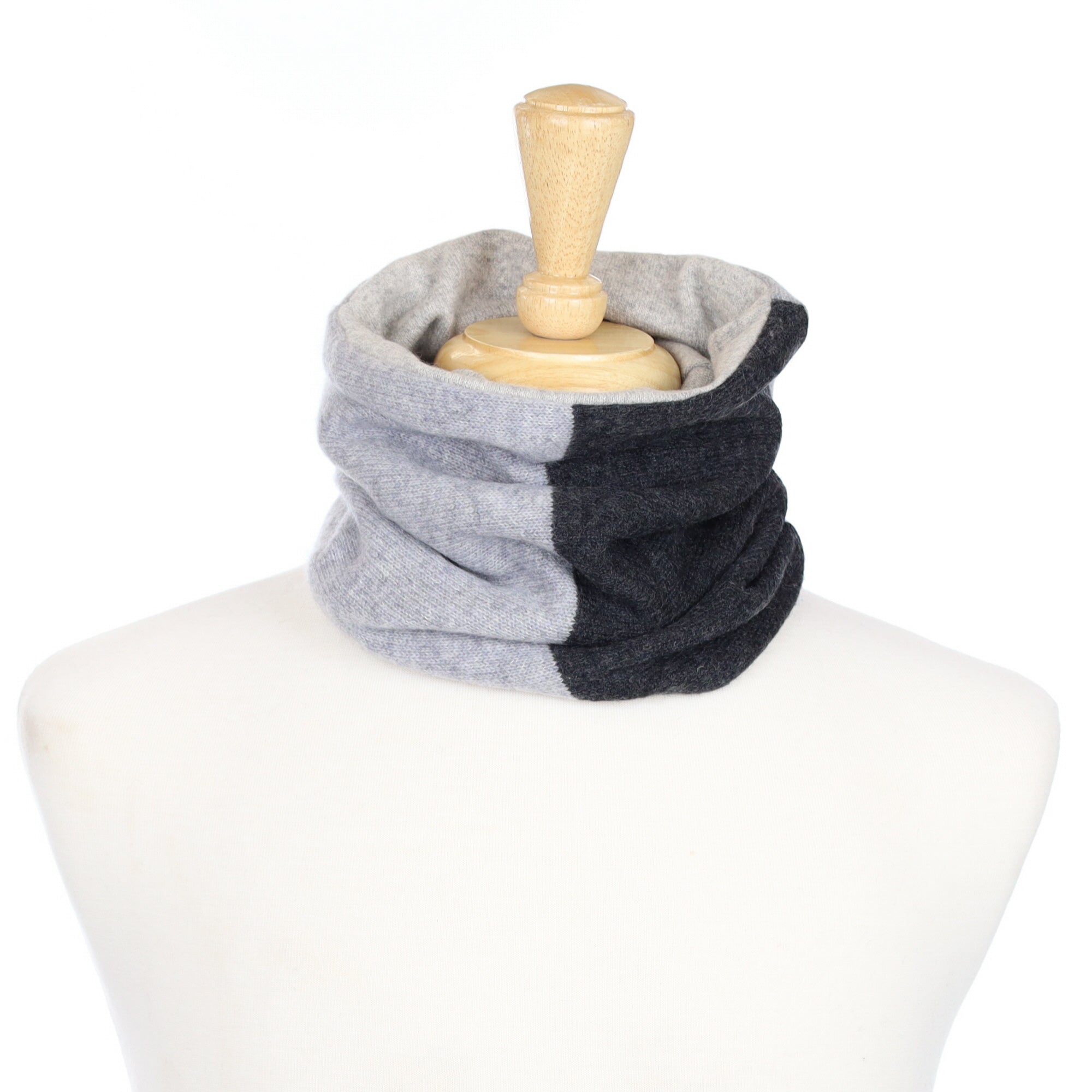 Charcoal and Smoke Grey Luxury Double Layered Snood