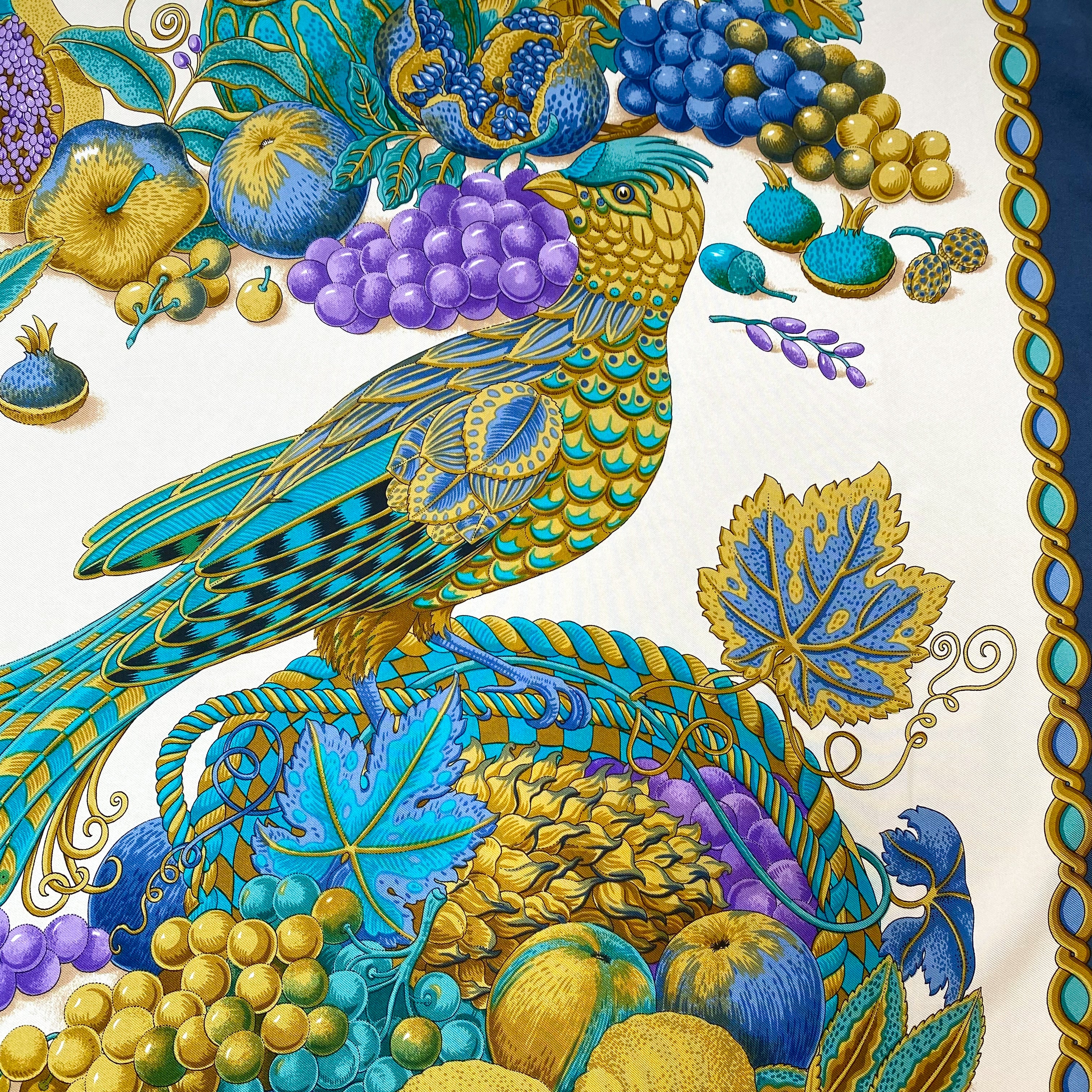 Salvatore Ferragamo Bird of Paradise Designer Silk Scarf