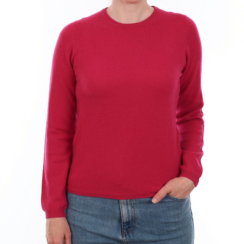 Cherry Pink Cashmere Crew Neck Jumper Small