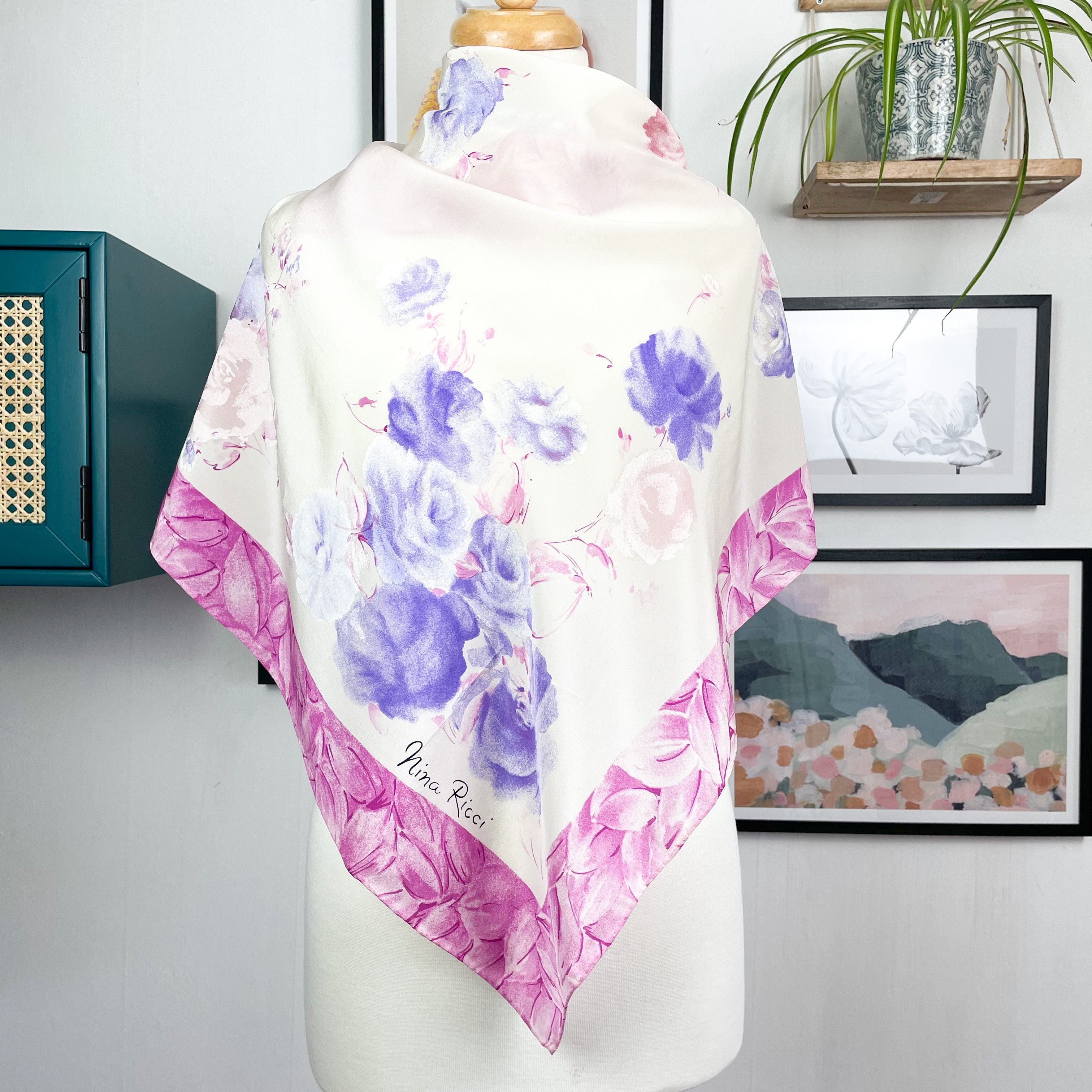 Nina Ricci Floral Designer Silk Scarf