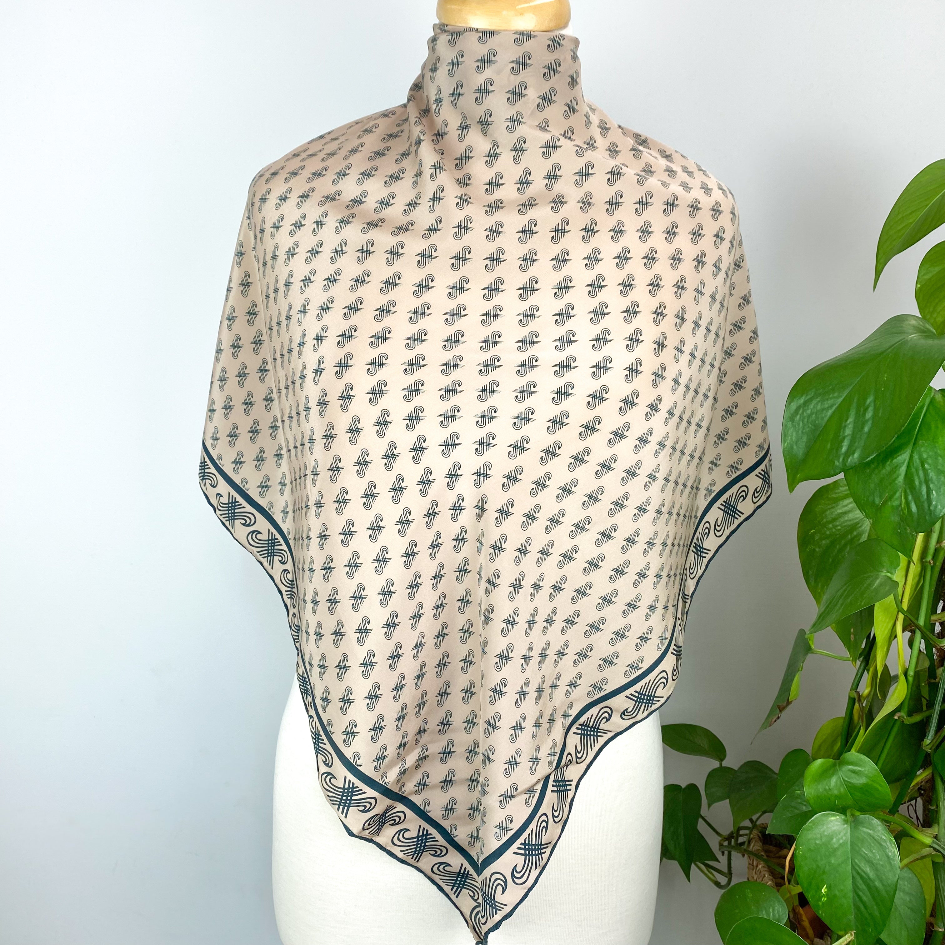 1970s Jaeger Vintage Silk Scarf