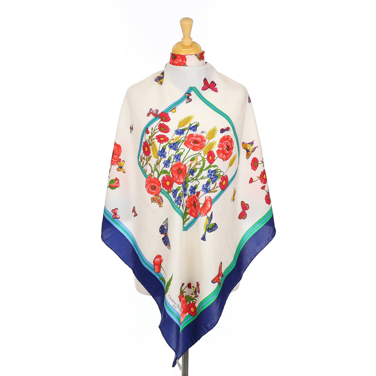 Brand New Christian Bernard Floral Silk Scarf