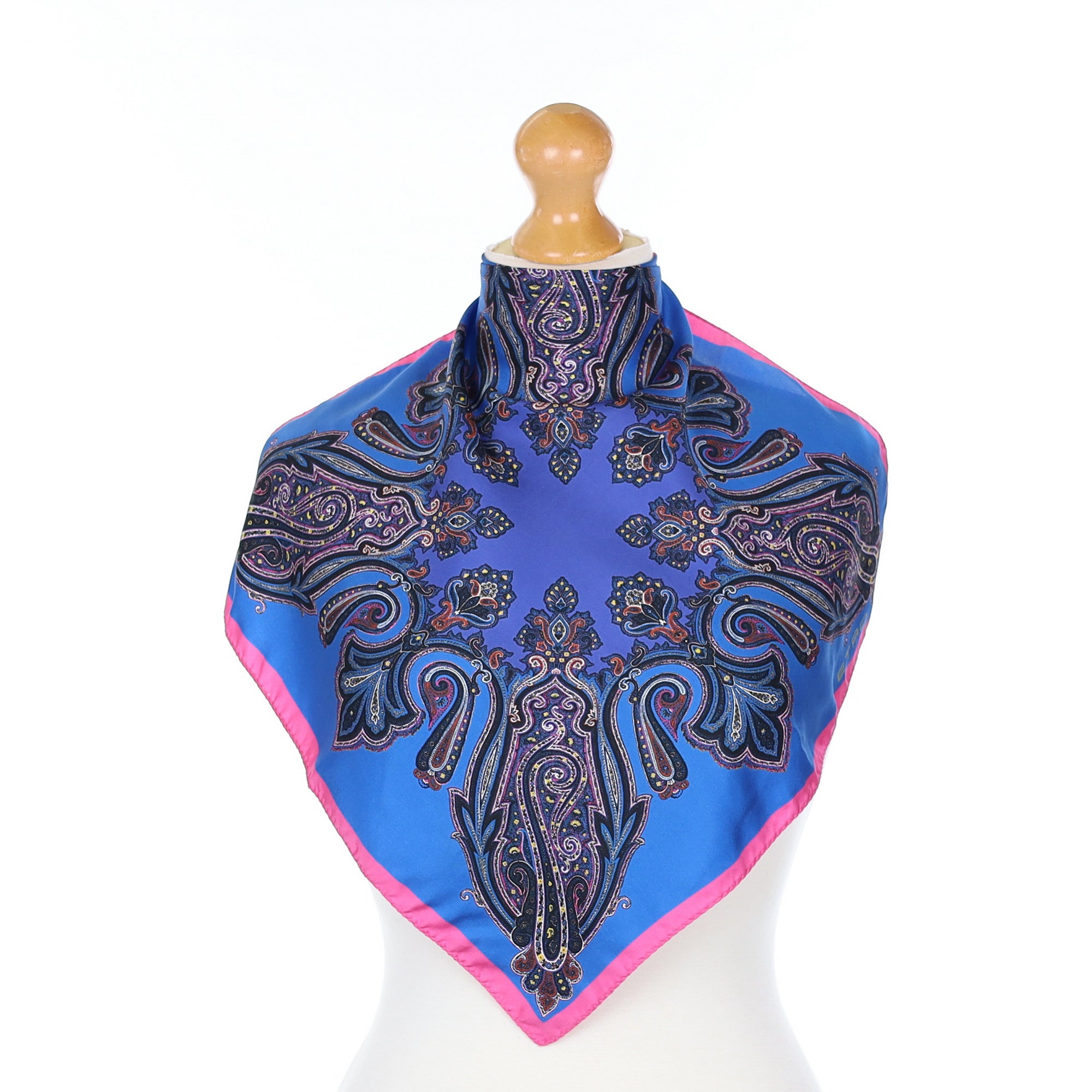 Etro Blue Paisley Silk Scarf