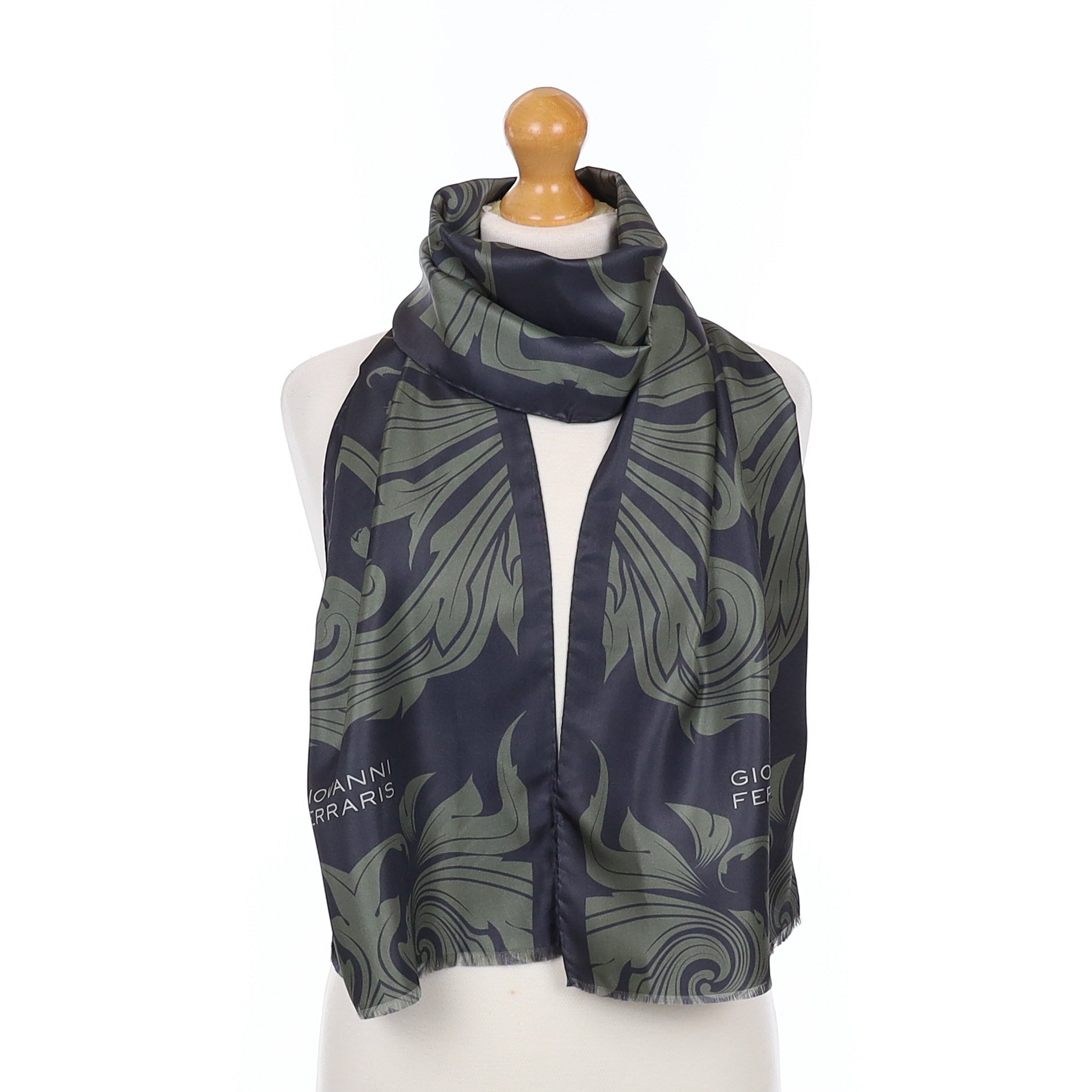 Brand New Green Paisley Silk Scarf