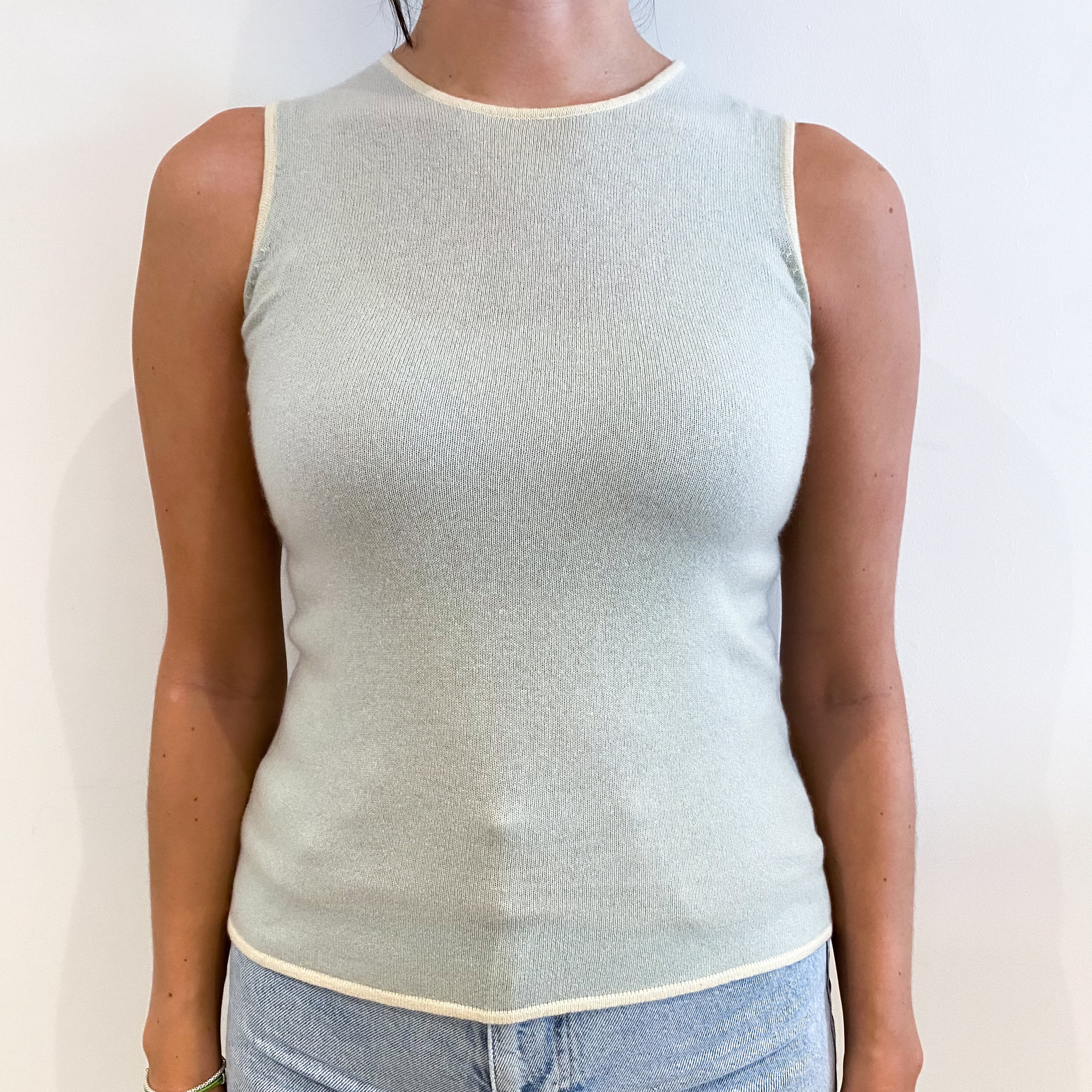 Chicory Green Cashmere Tank Top Small