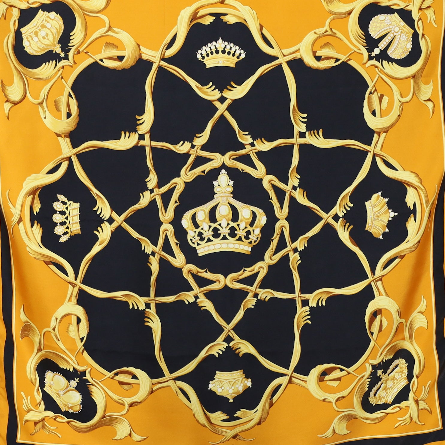 Hermès Couronnes Vintage Silk Scarf