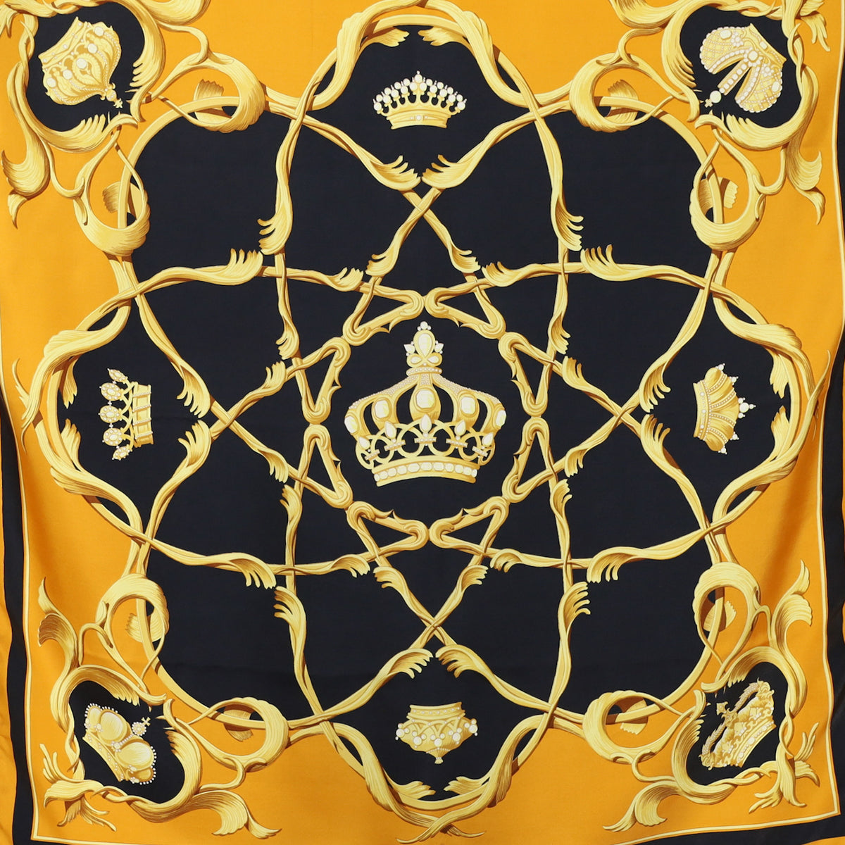 Hermès Couronnes Vintage Silk Scarf