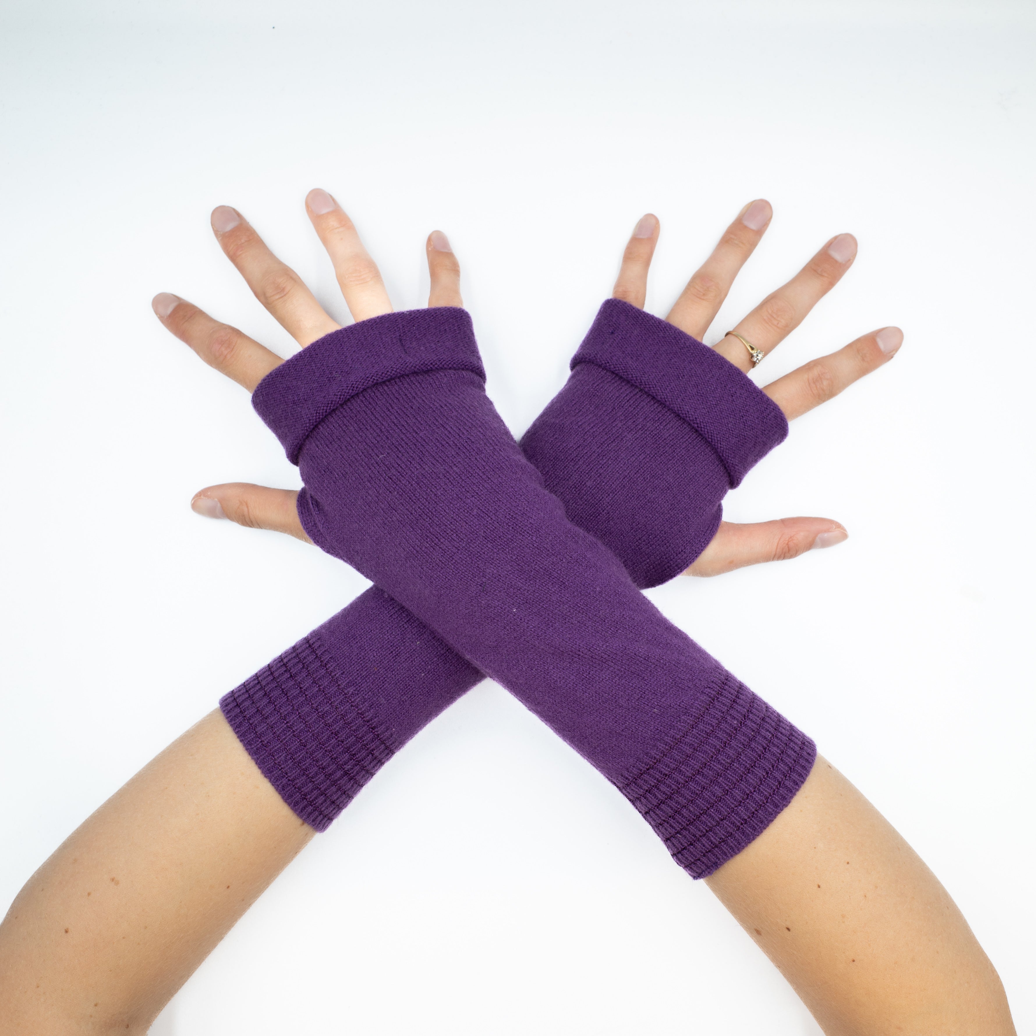 Midnight Purple Fingerless Gloves