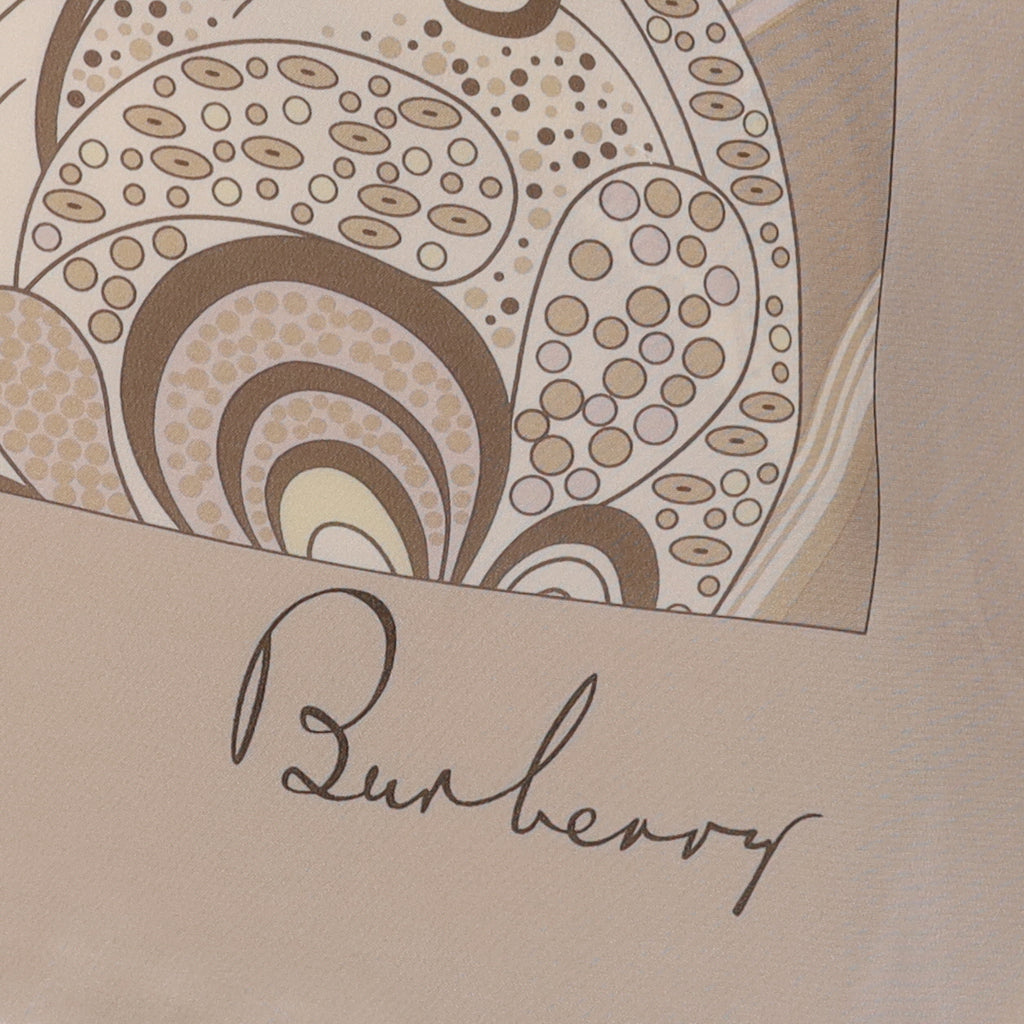Immaculate Burberry Muted Paisley Designer Silk Scarf