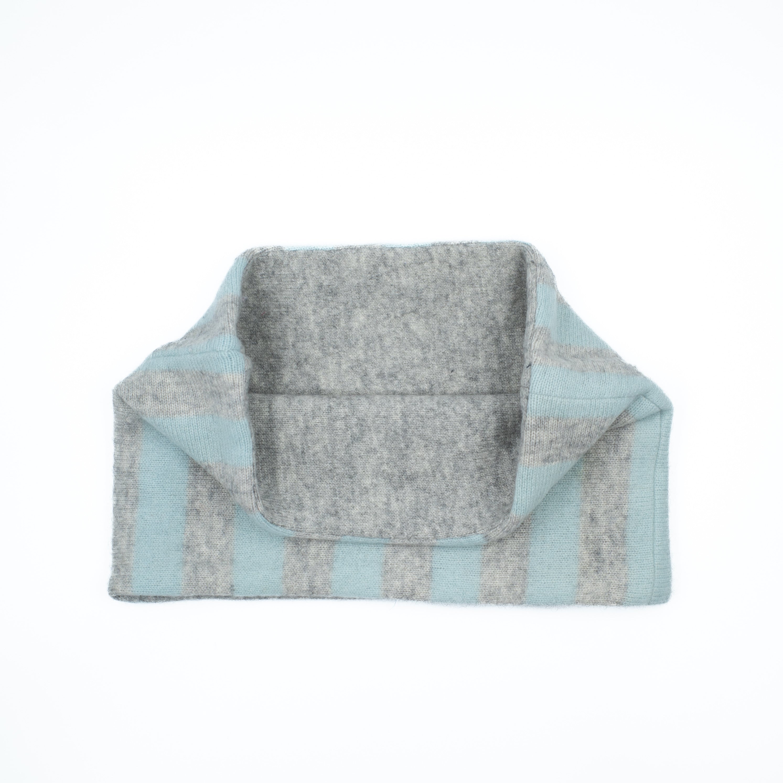 Sky Blue and Grey Striped Neck Warmer