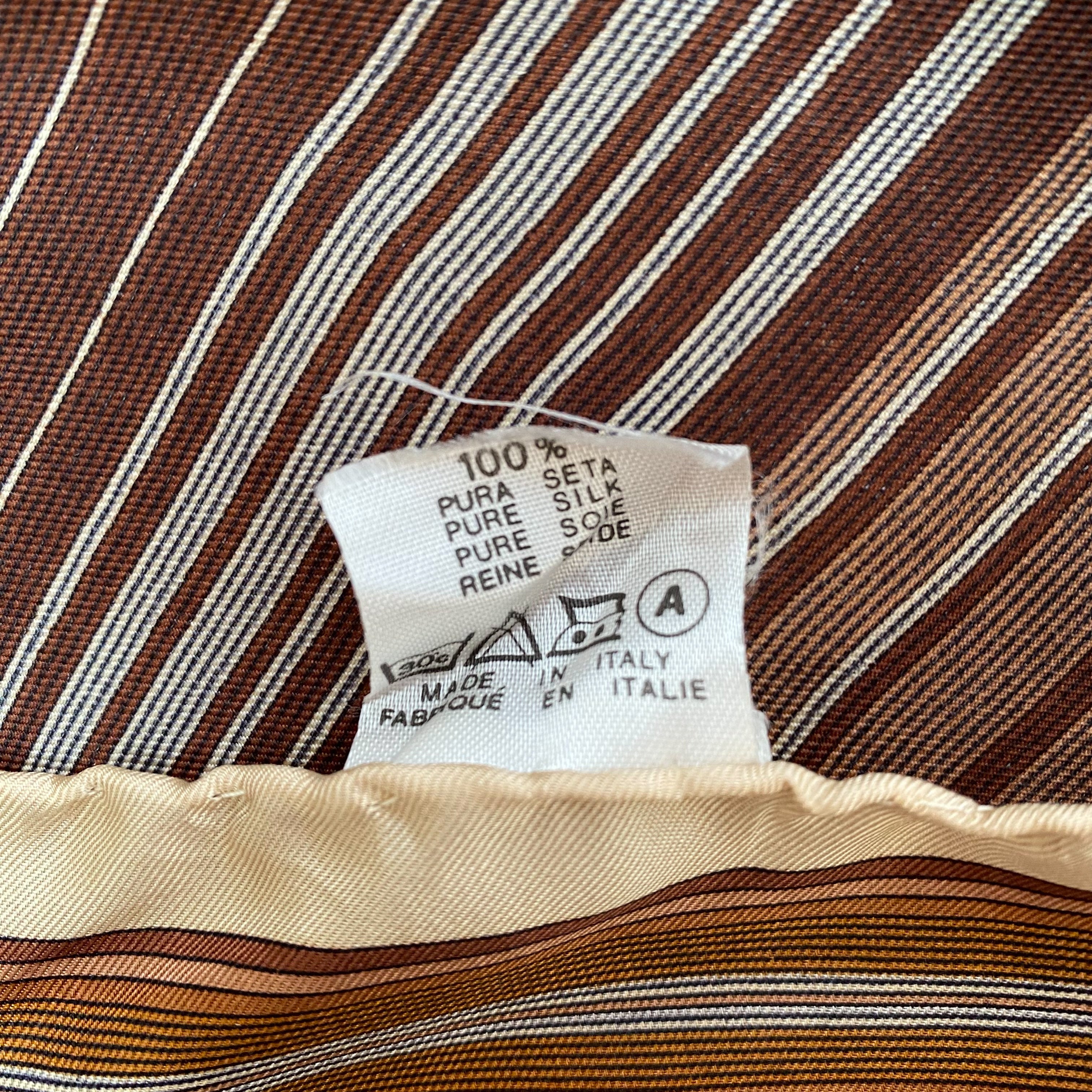Italian Vintage Striped Silk Scarf