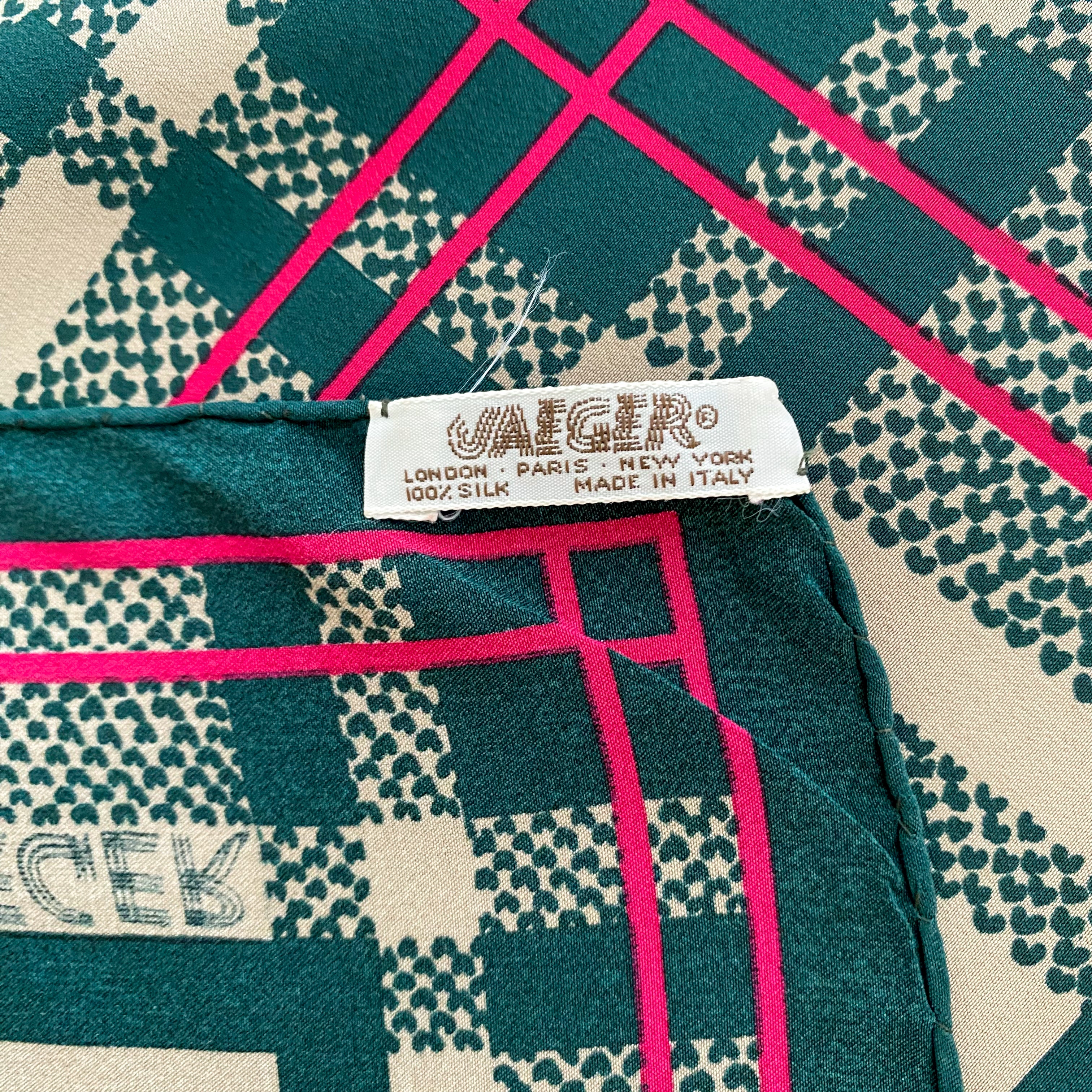 1980’s Jaeger Checked Silk Scarf