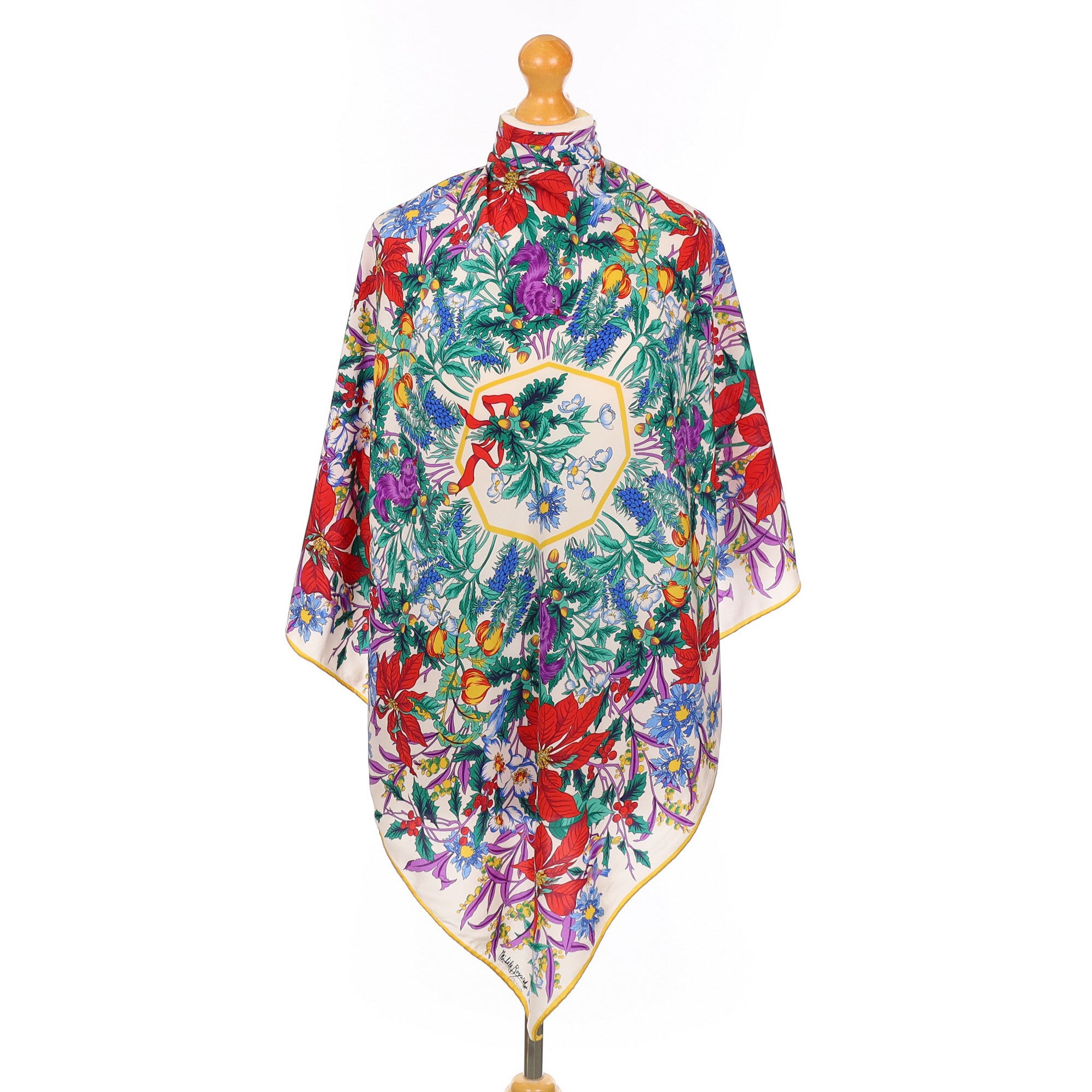 Michèle Boyard Multicoloured Floral Silk Scarf