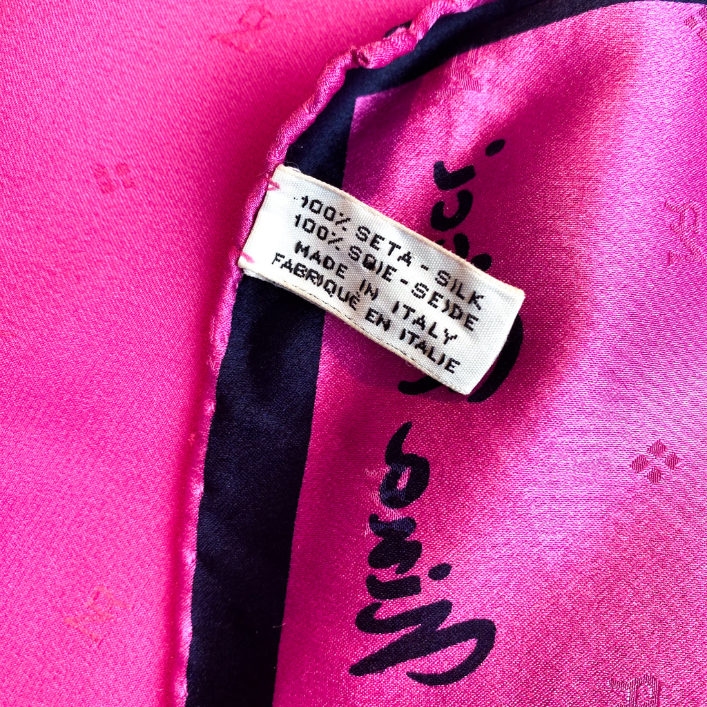 Nina Ricci 1980s Vintage Designer Silk Scarf