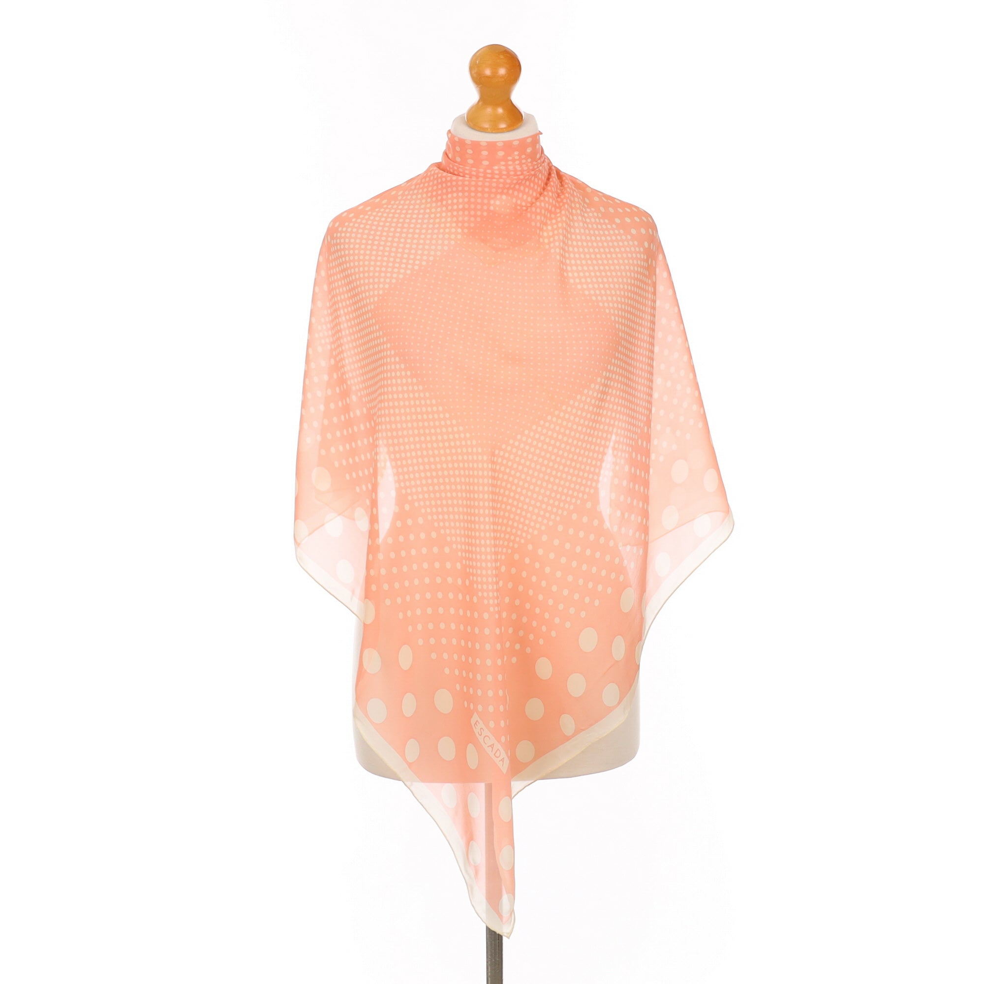Escada Designer Pink and Cream Silk Scarf