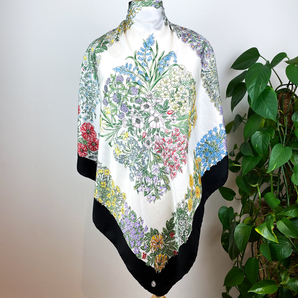 Harrods Floral Vintage Silk Scarf