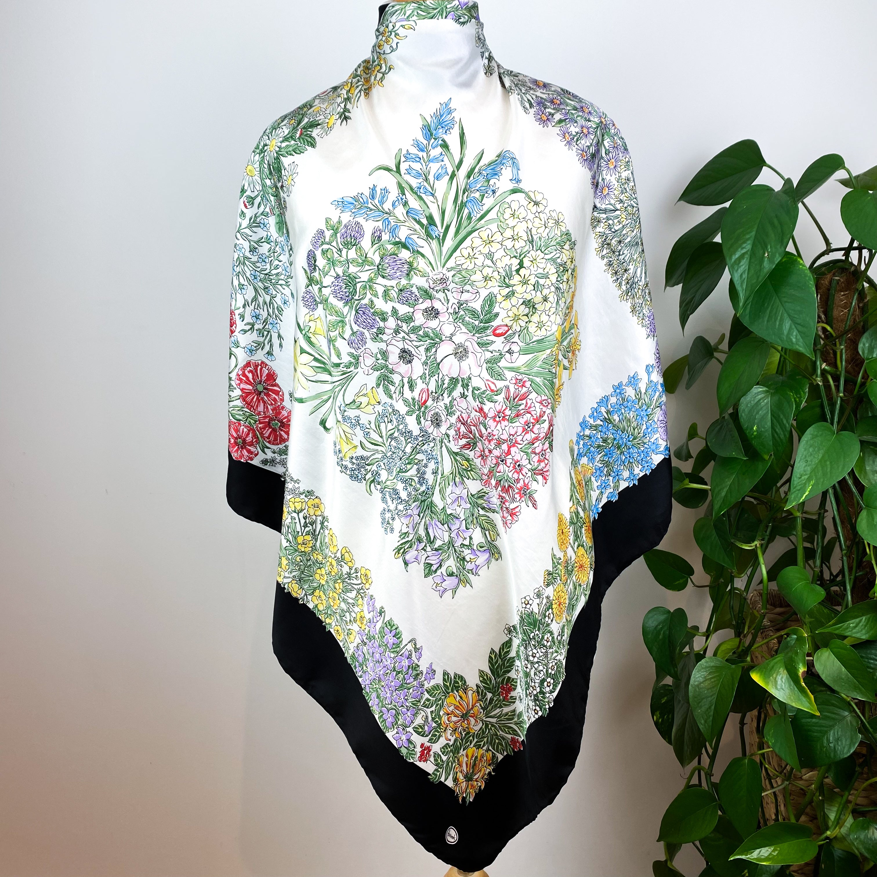 Harrods Floral Vintage Silk Scarf