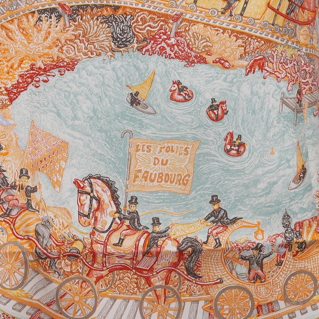 Brand New Boxed Hermès Les Folies du Faubourg Silk Scarf