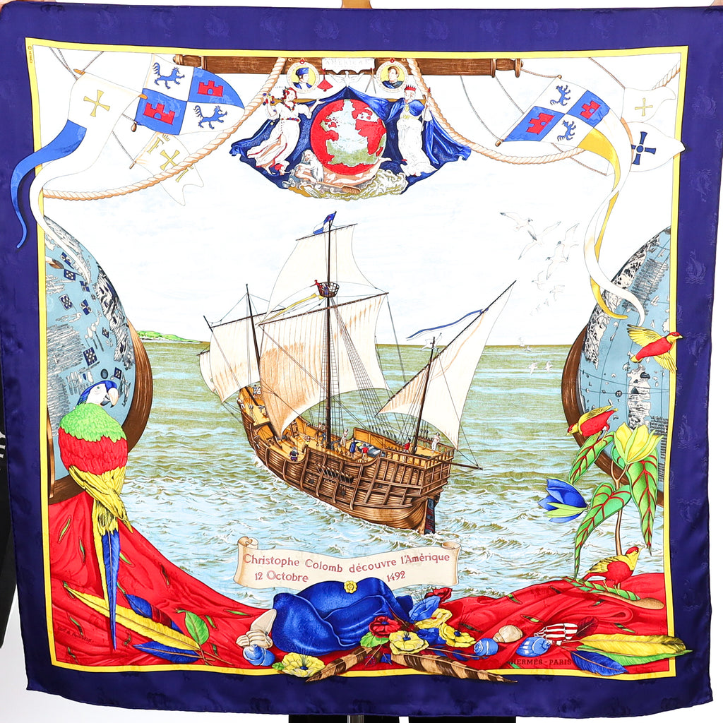 Hermès Christophe Colomb Découvre l’Amérique Silk Scarf