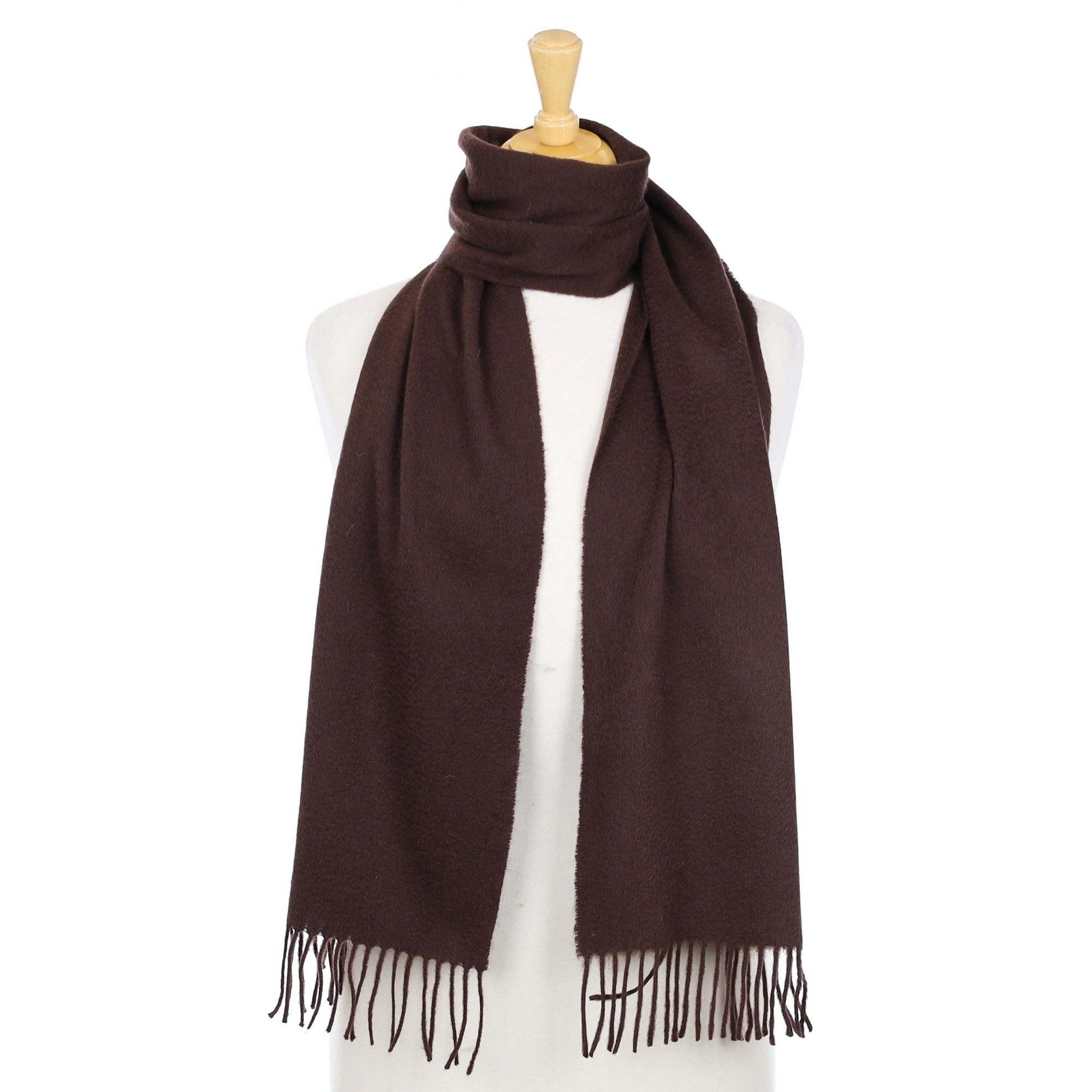 Dark Chocolate Brown Woven Cashmere Scarf
