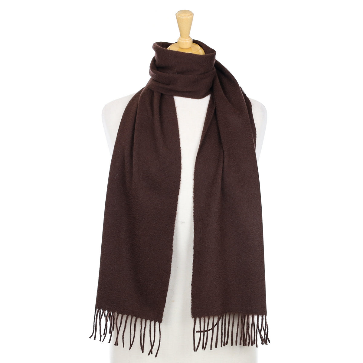 Dark Chocolate Brown Woven Cashmere Scarf