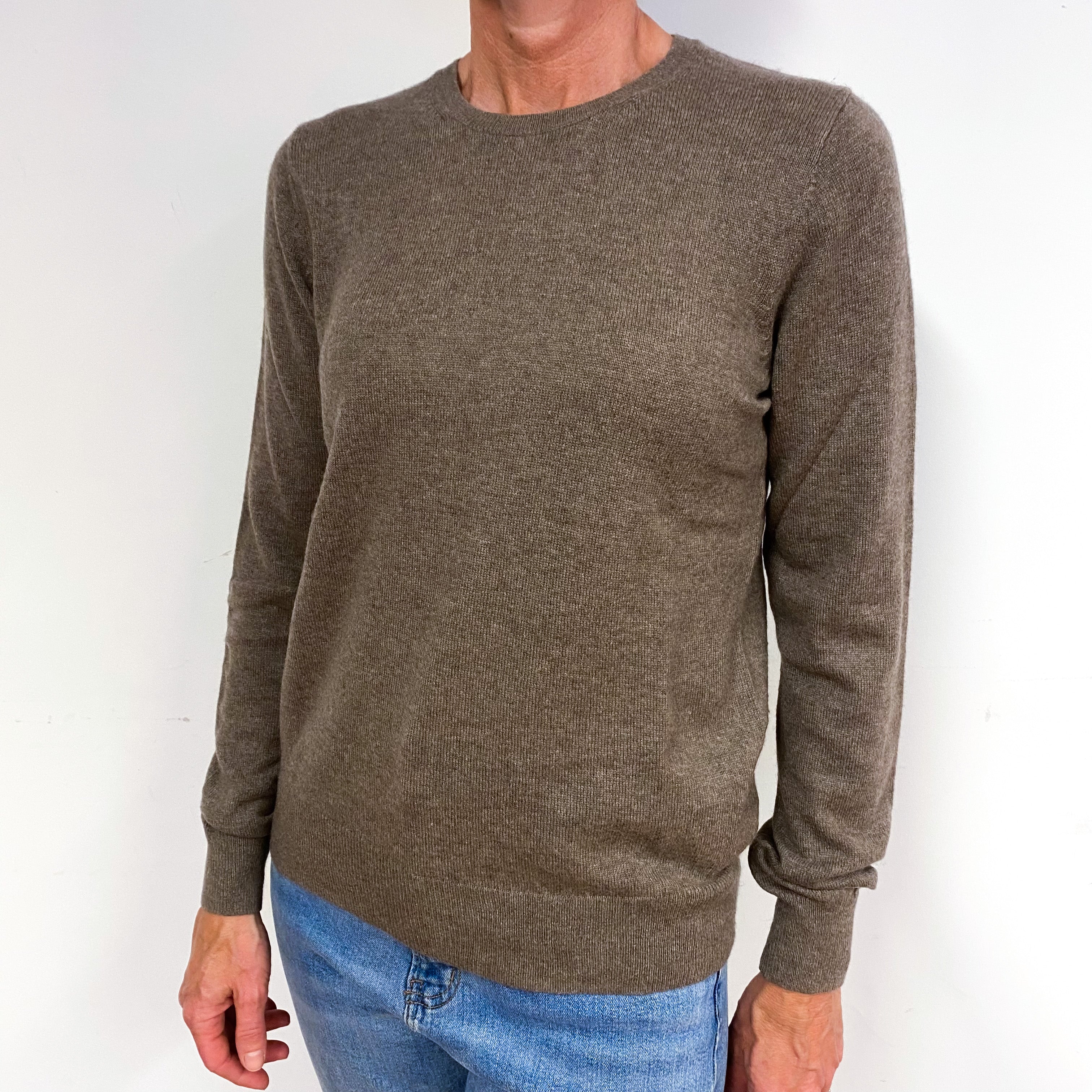Donkey Brown Cashmere Crew Neck Jumper Medium