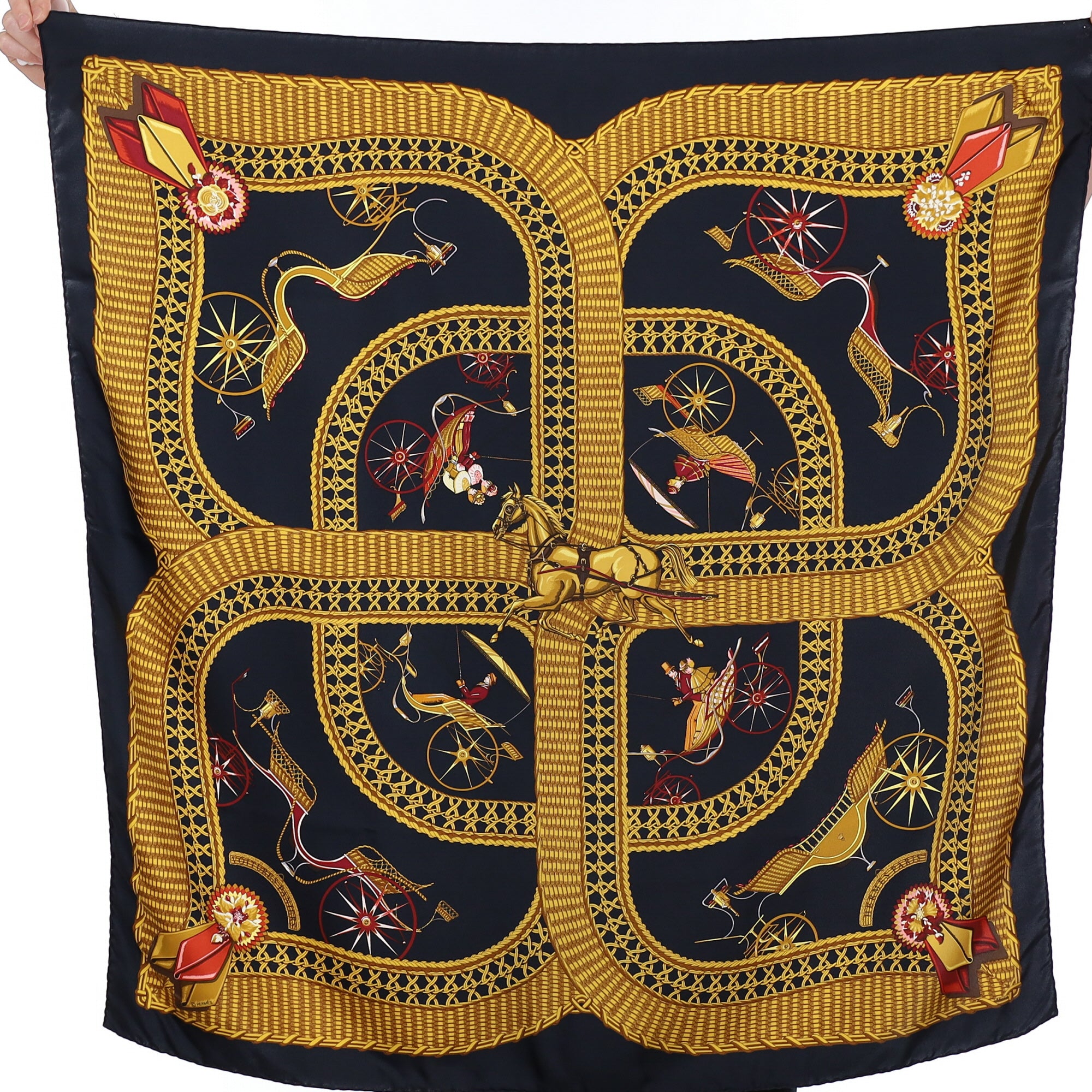 Hermès Voitures Paniers Silk Scarf
