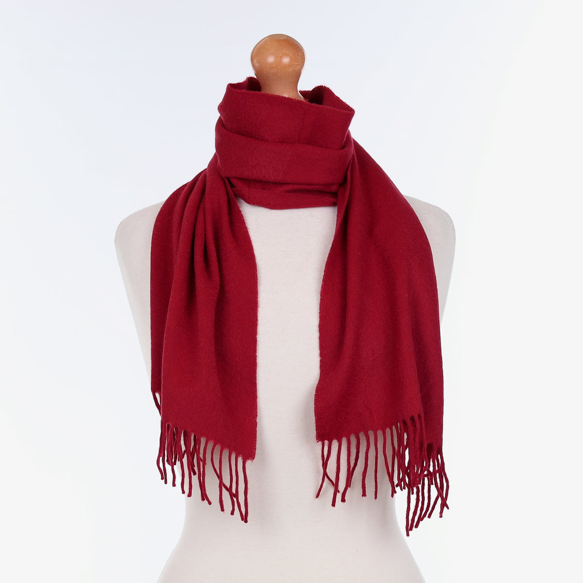 Burgundy Red Cashmere Woven Scarf
