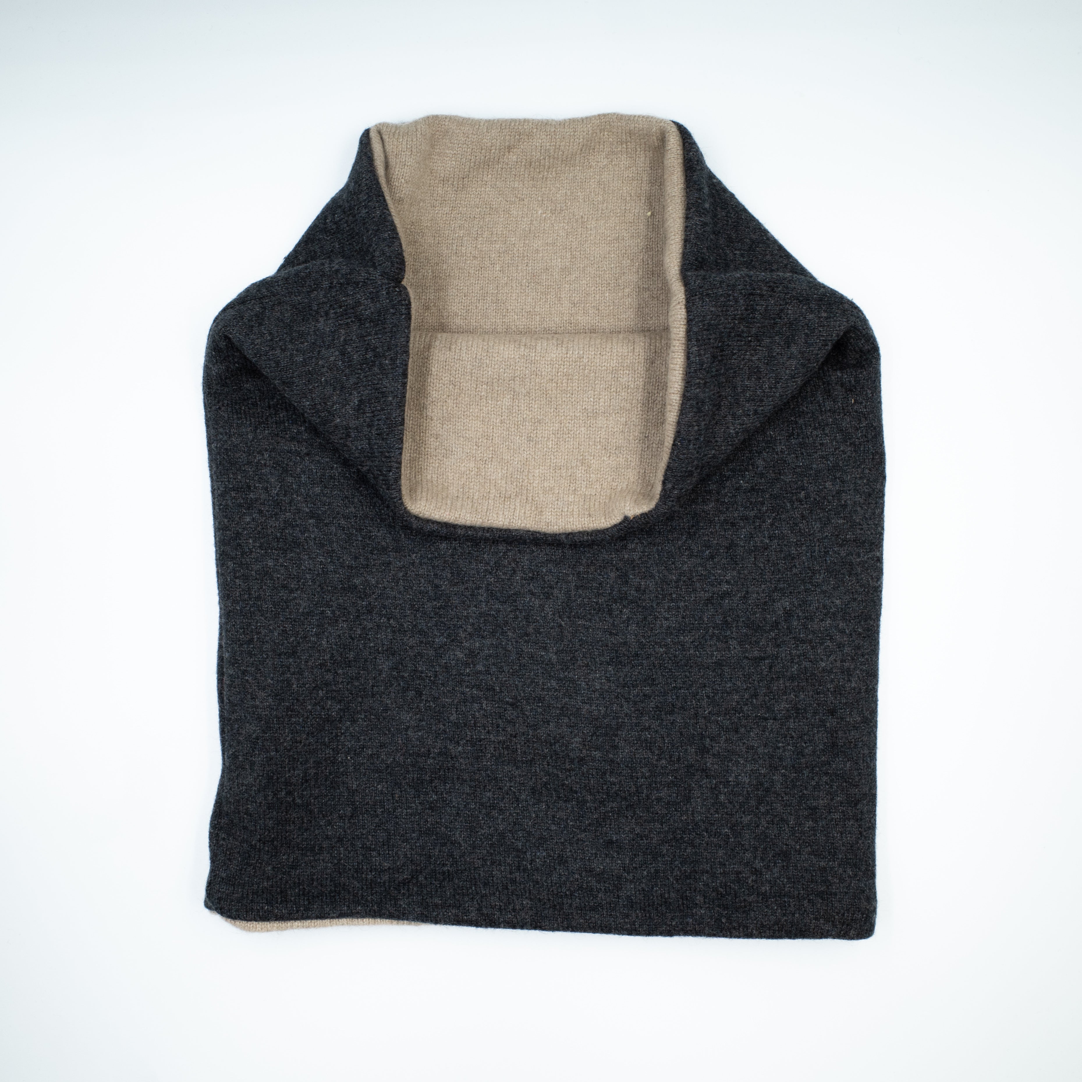 Charcoal and Latte Luxury Double Layered Snood