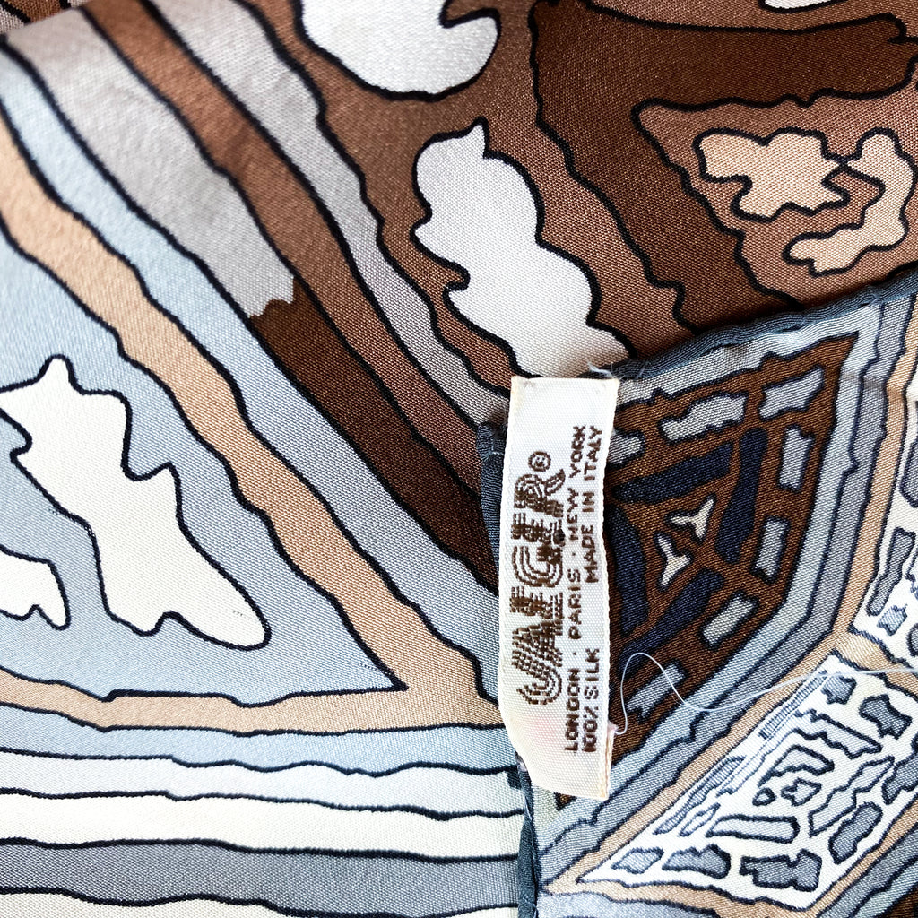 Jaeger Diamond Pattern Silk Scarf