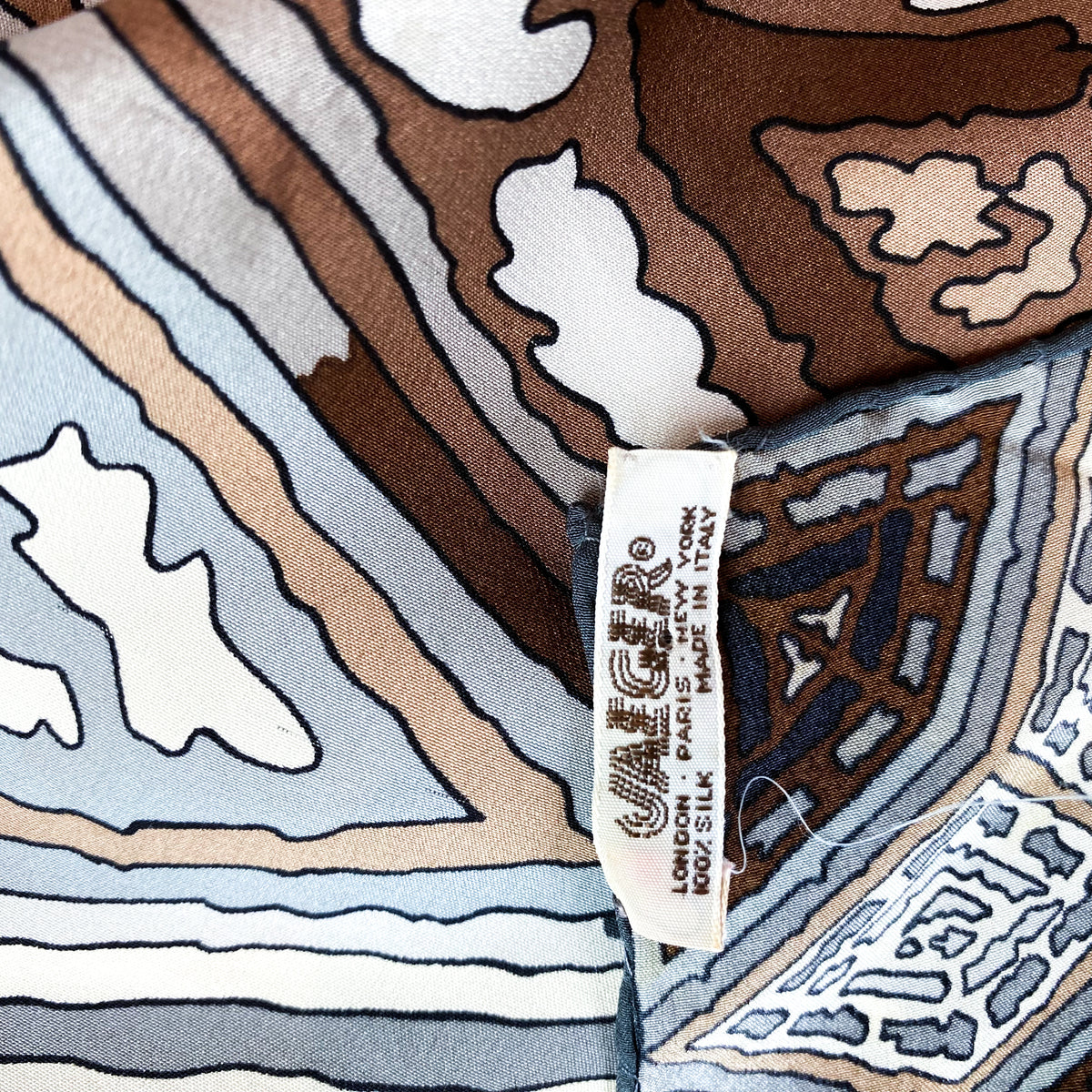 Jaeger Diamond Pattern Silk Scarf