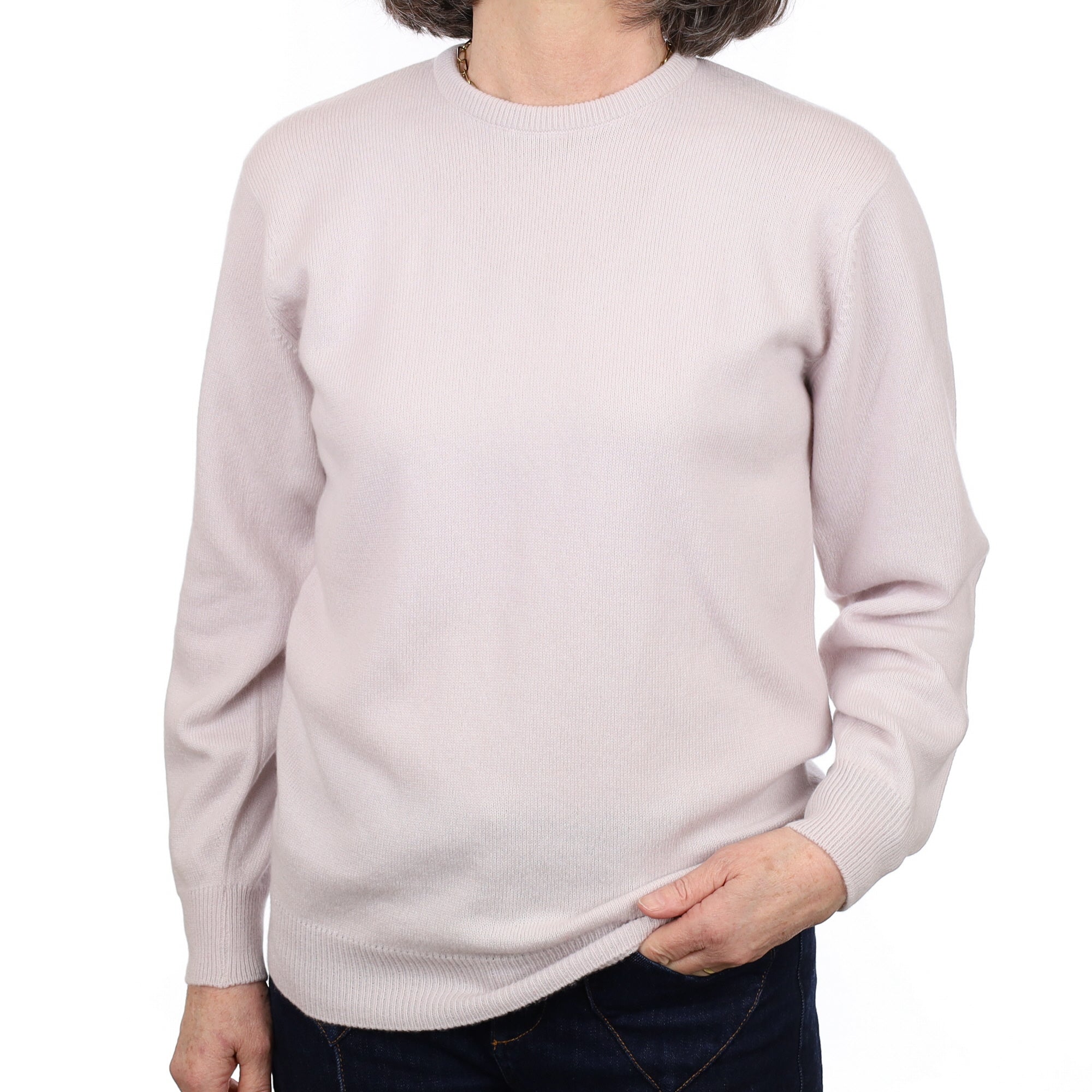Brand New Scottish Dove Grey Cashmere Crew Neck Jumper Medium