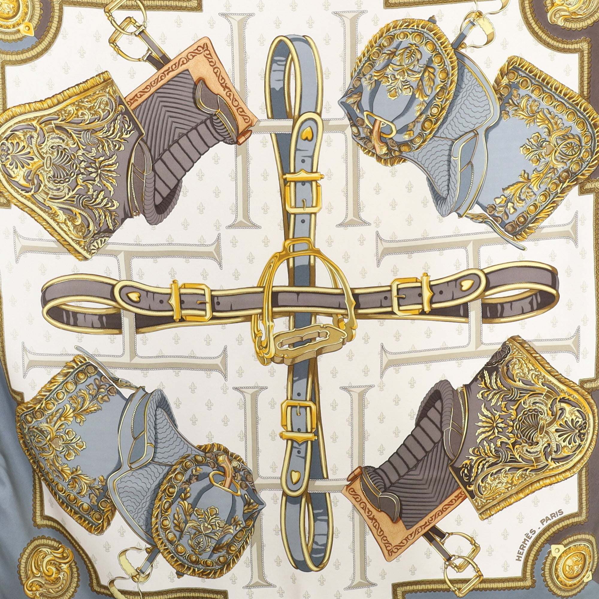 Hermès Selles A Housse Silk Scarf