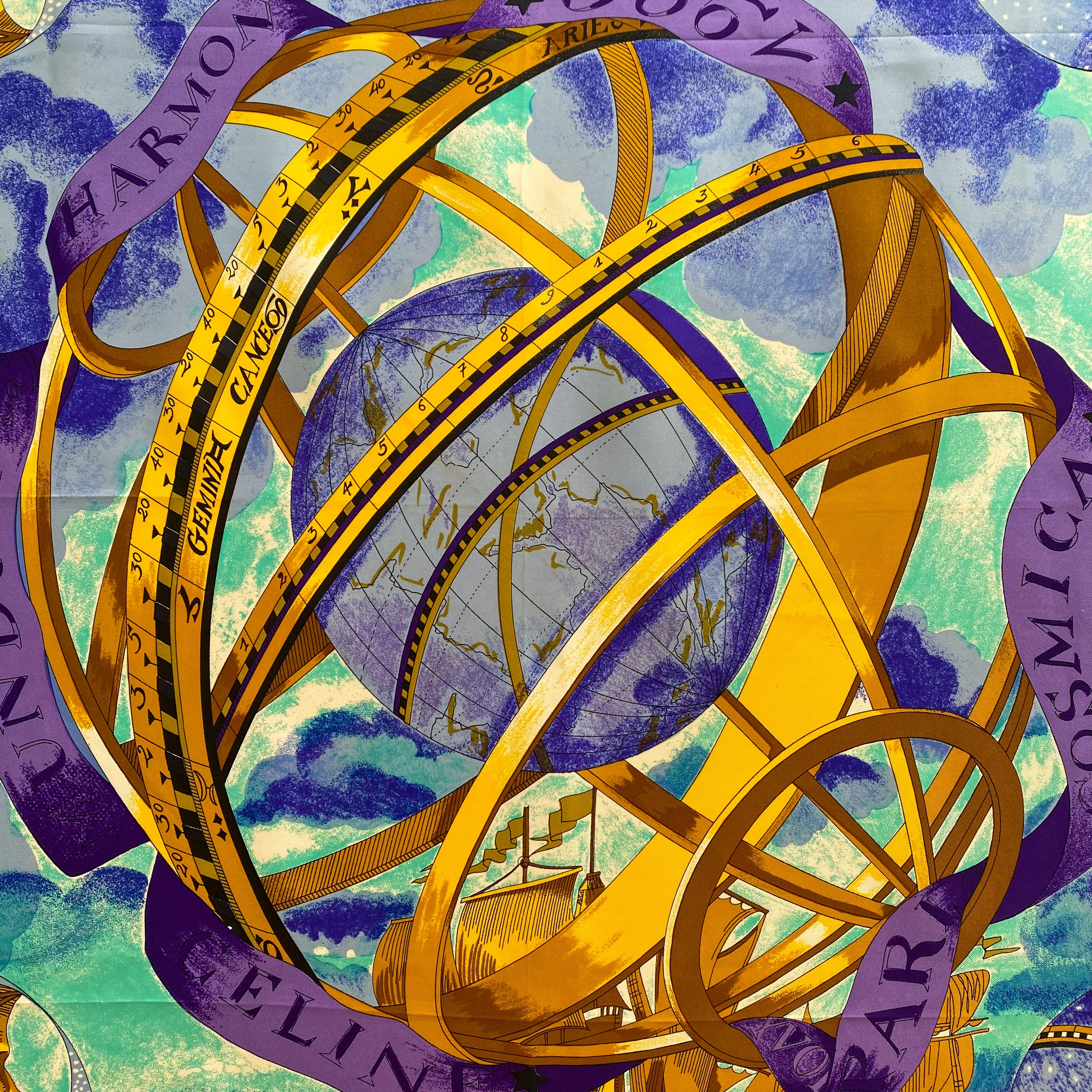 Celine Astronomy Designer Silk Scarf