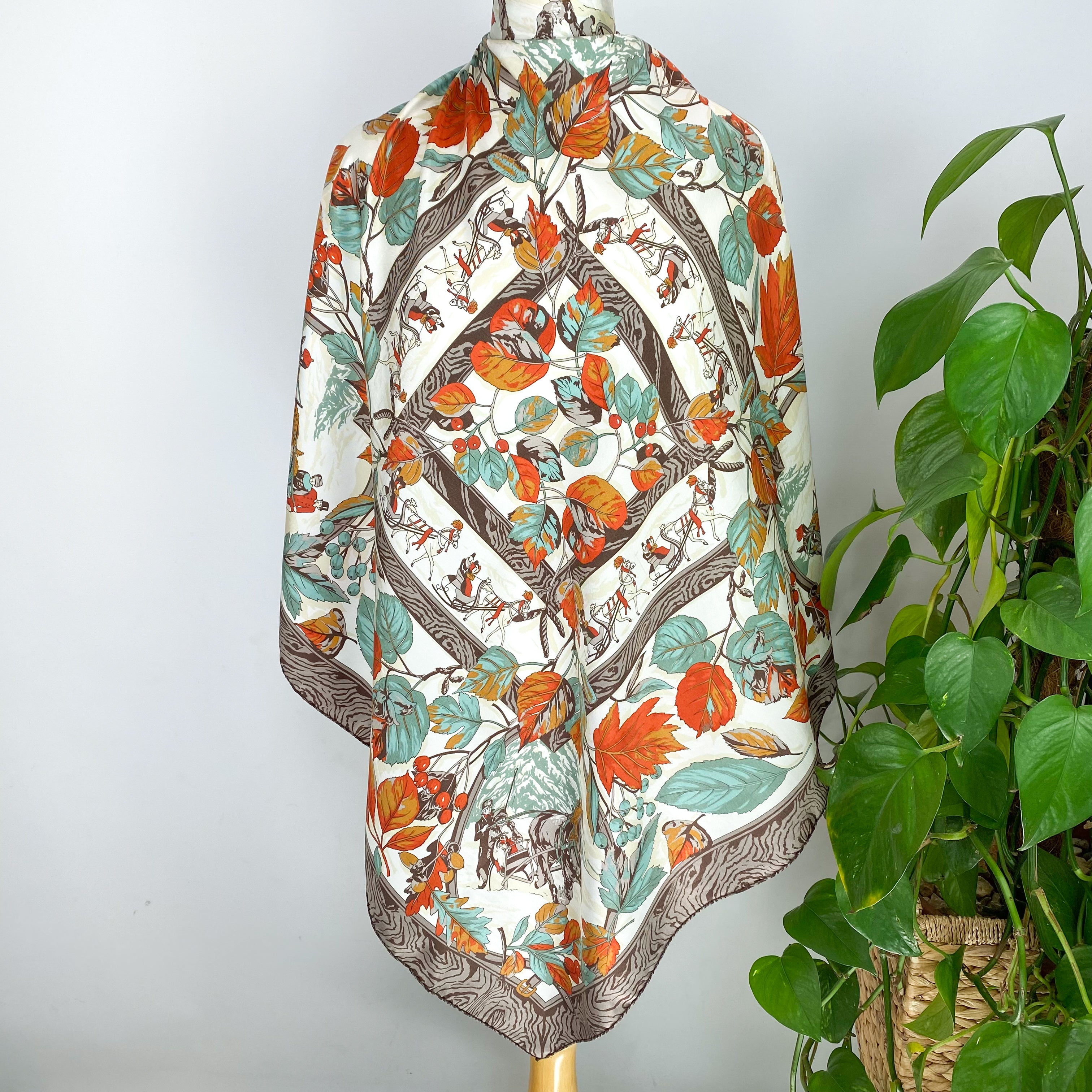 Striking Italian Winter Silk Scarf