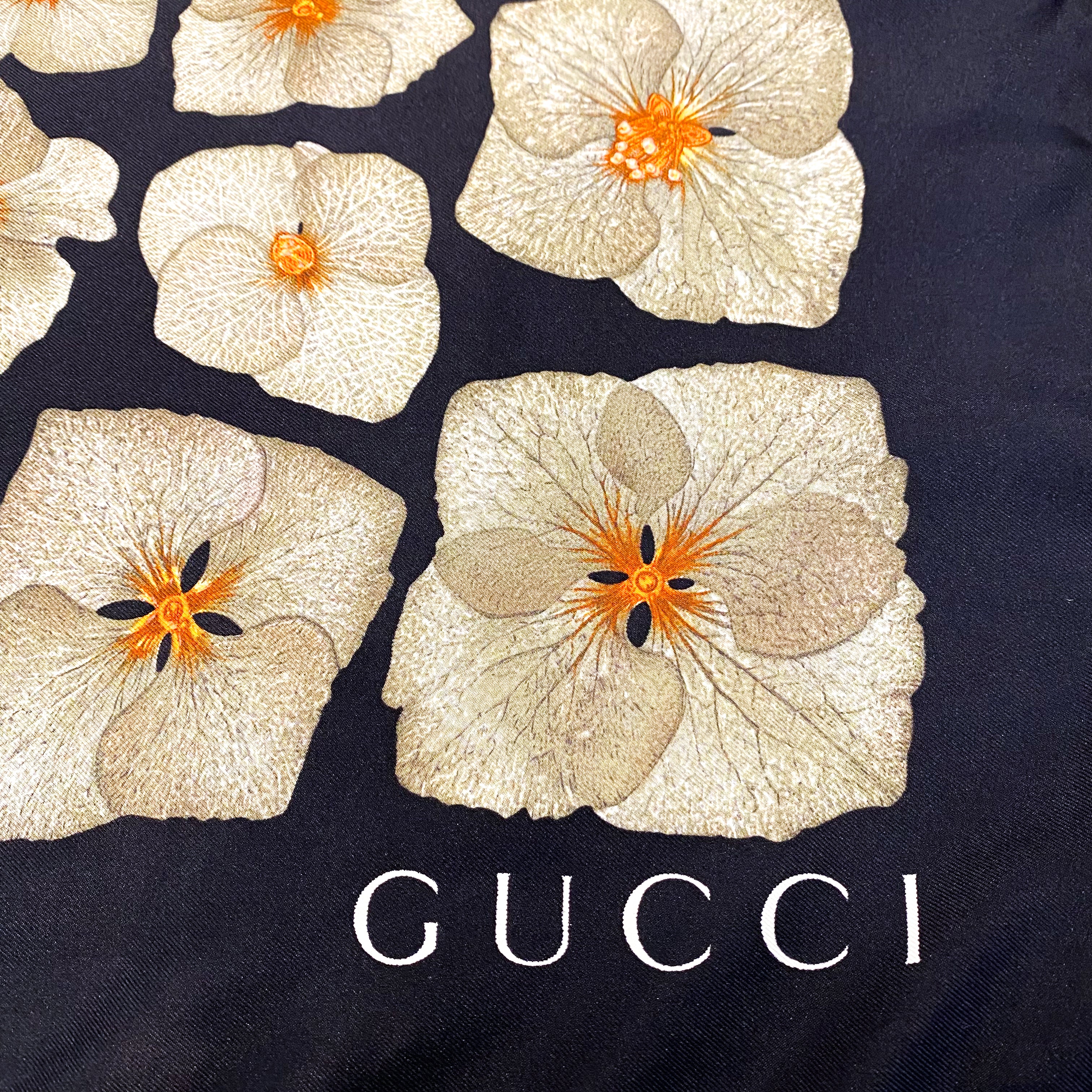 Gucci Floral Dedigner Silk Scarf