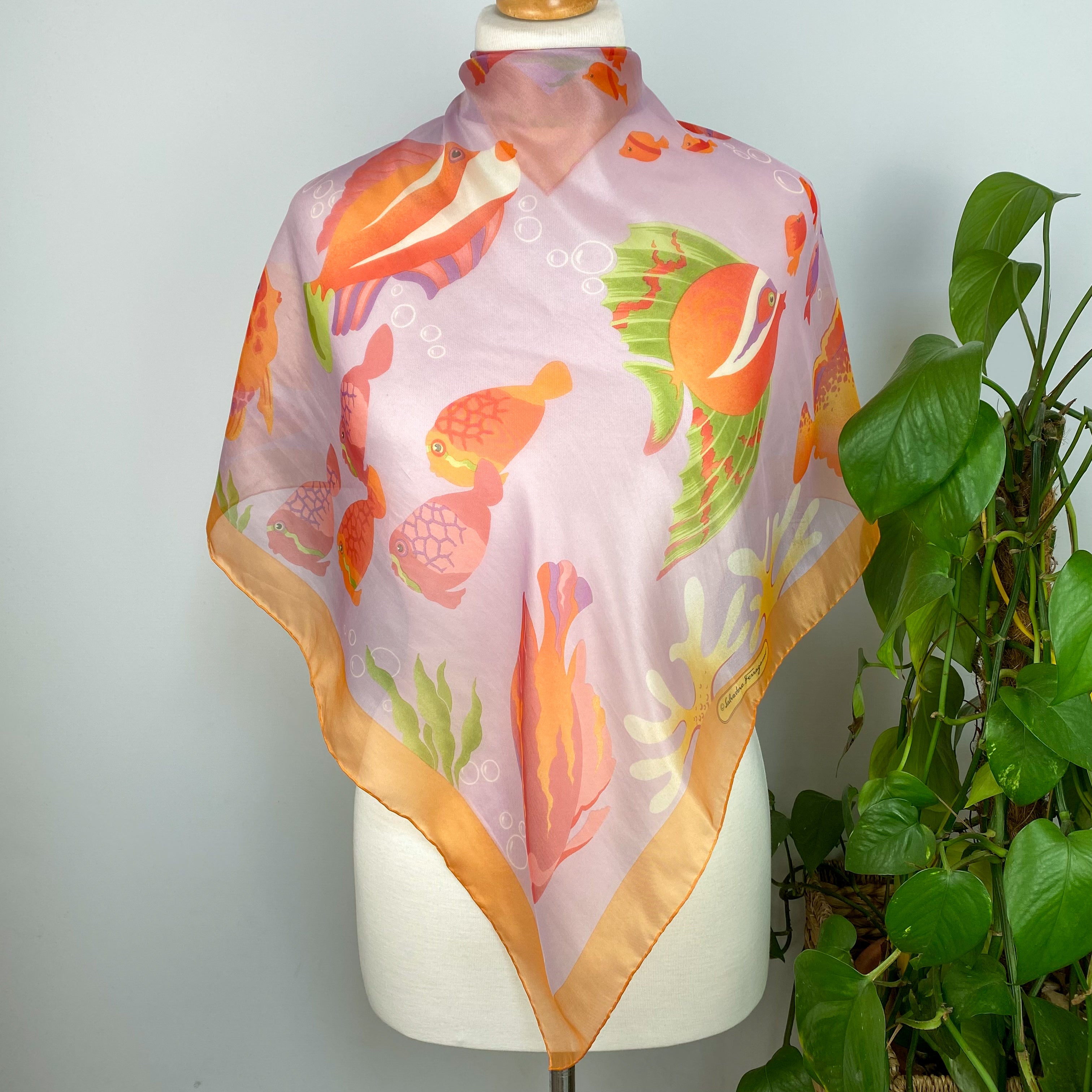 Brand New Boxed Salvatore Ferragamo Silk Scarf