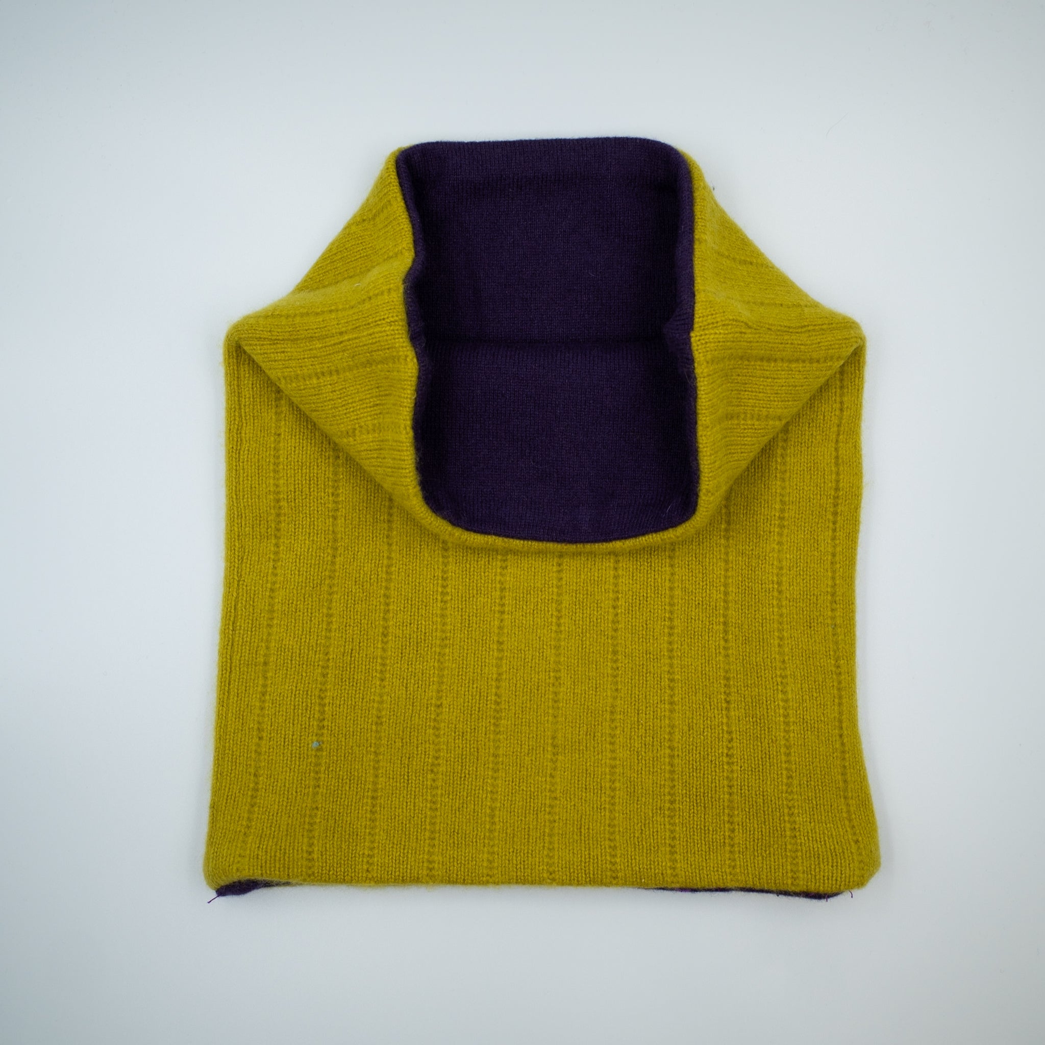 Men’s Dark Mustard and Purple Luxury Double Layered Snood