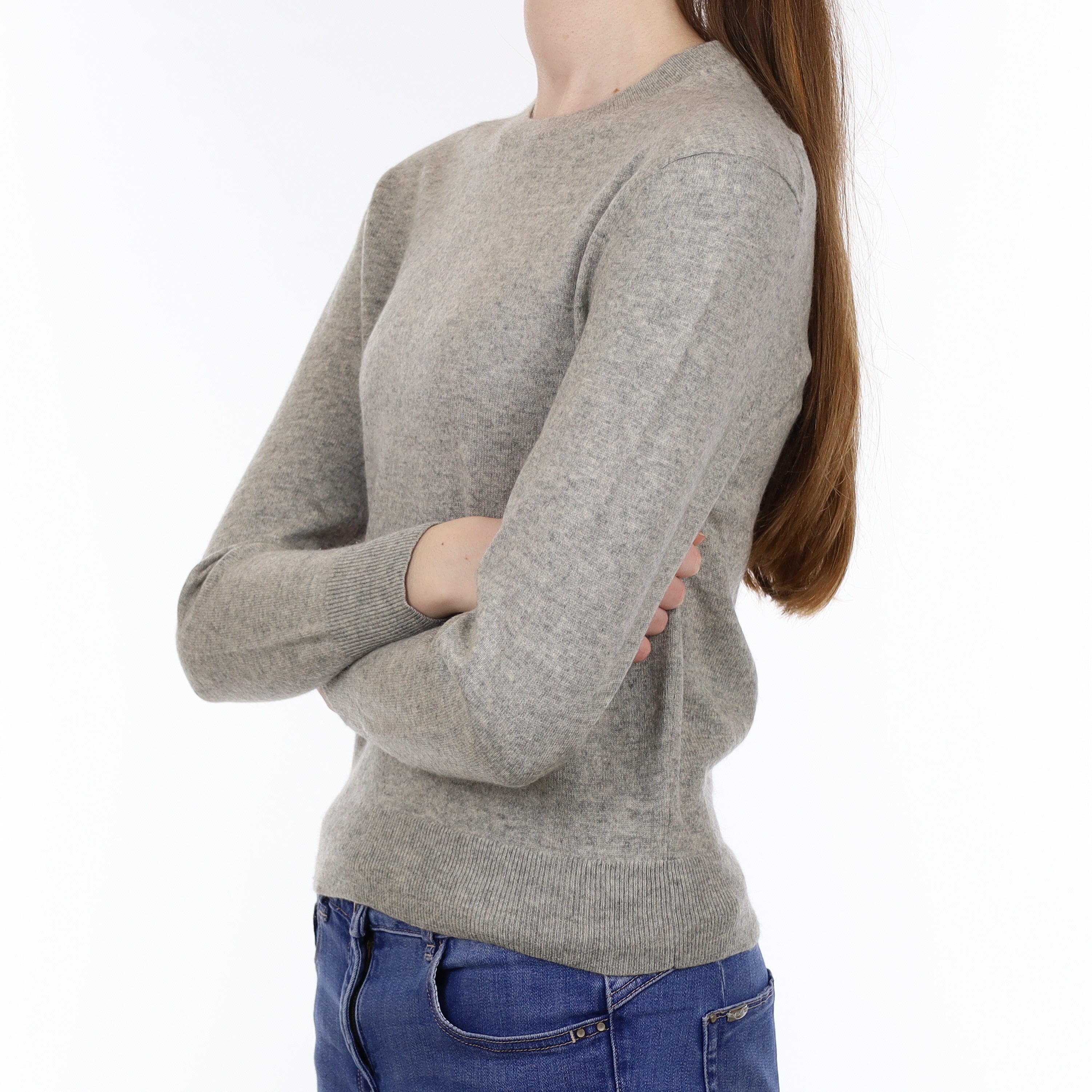 Smoke Grey Cashmere Crew Neck Jumper Extra Small