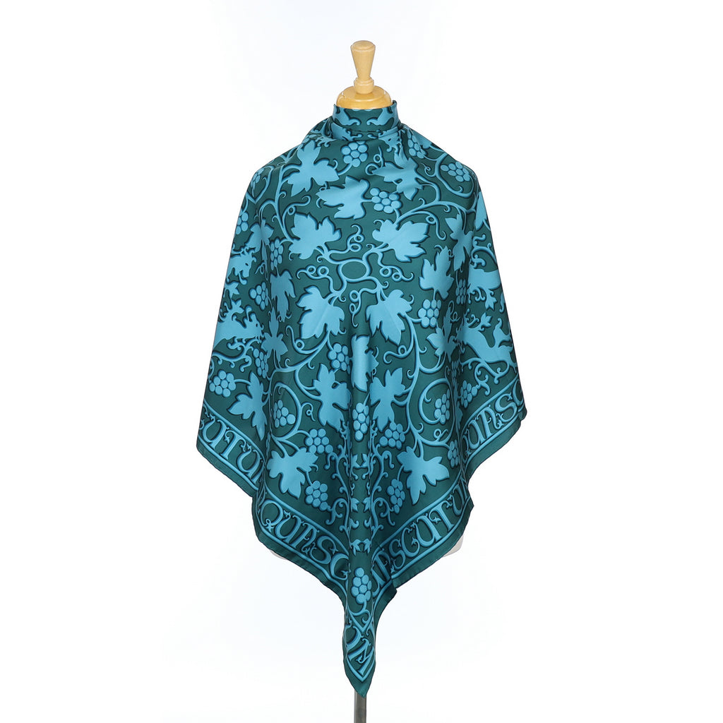 Brand New Aquascutum Teal Vine Silk Scarf